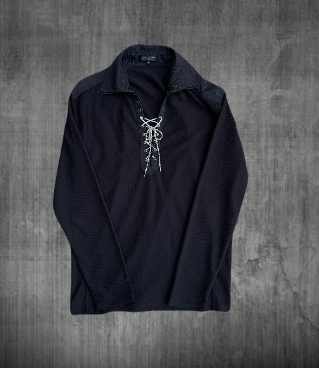 If Six Was Nine 2000s Japanese archive Lace-Up Layered Collar Shirts Vkei Size US M / EU 48-50 / 2 - 1 Thumbnail