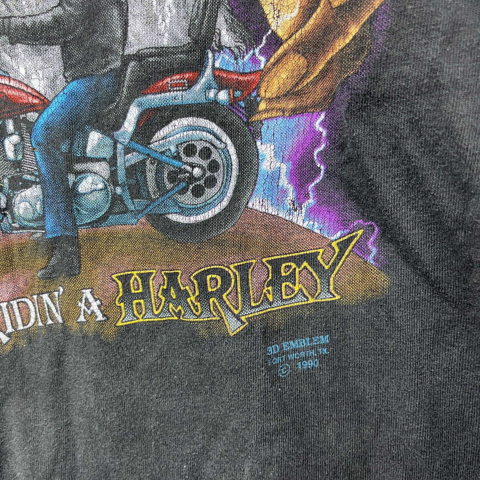 Vintage Vintage 1990 HarleyDavidson 3D The Last Biker on Earth Large Size US L / EU 52-54 / 3 - 12 Thumbnail
