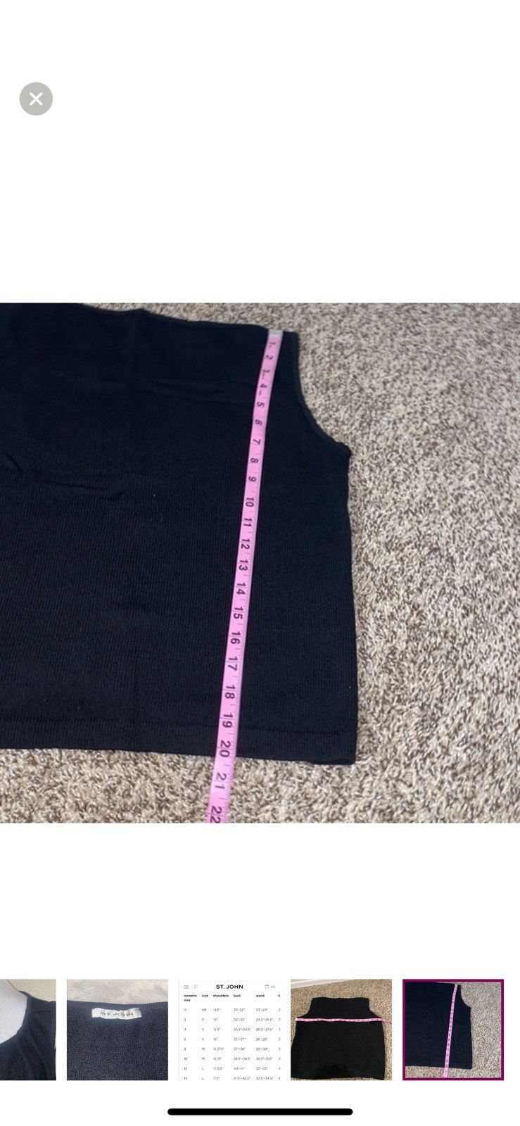 St. John St John womens knit black sleeveless top‎ Size L / US 10 / IT 46 - 6 Thumbnail