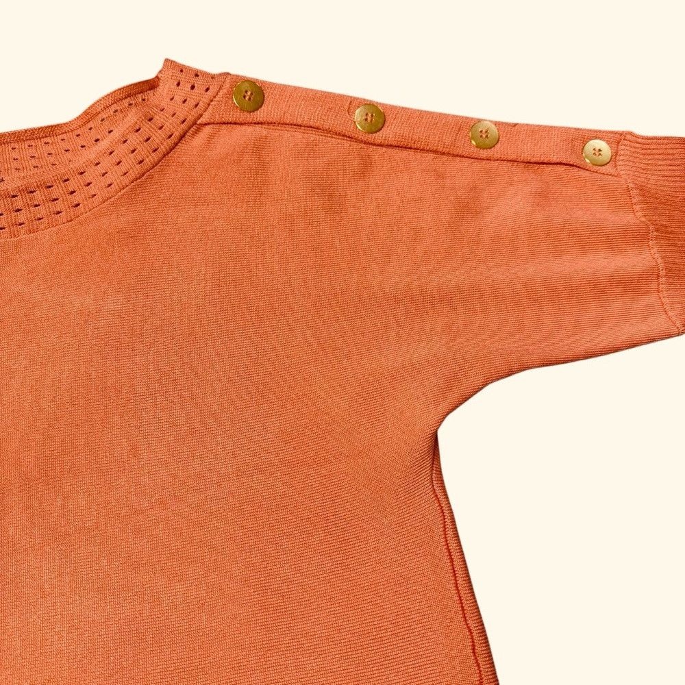 Other NWT New Cable & Gauge Orange 3/4 Button Sleeve Sweater Size Size S / US 4 / IT 40 - 6 Thumbnail