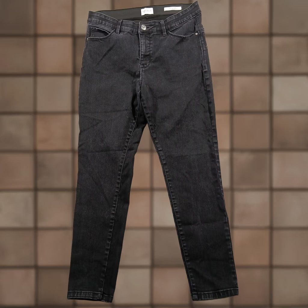 Vintage VINTAGE? No — Angels Forever Young 360 Sculpt Skinny Jeans Black 12/31 Women 31 High Rise Elastic Waist Pockets Shaping Stretch Denim EUC Size 24" / US 00 / IT 34 - 1 Thumbnail