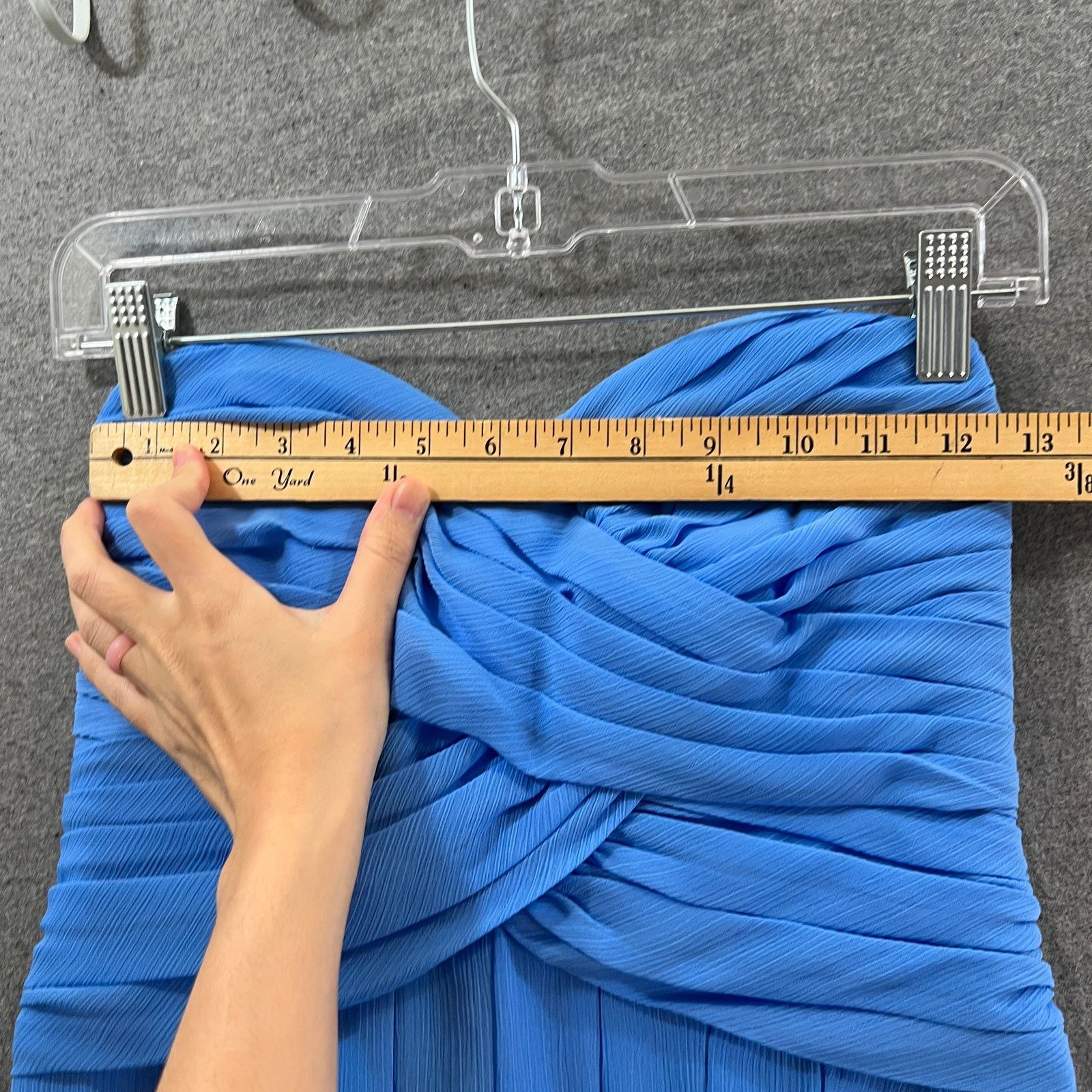 Other David's Bridal Blue Strapless Chiffon Dress Women Size 4 Size S / US 4 / IT 40 - 5 Thumbnail