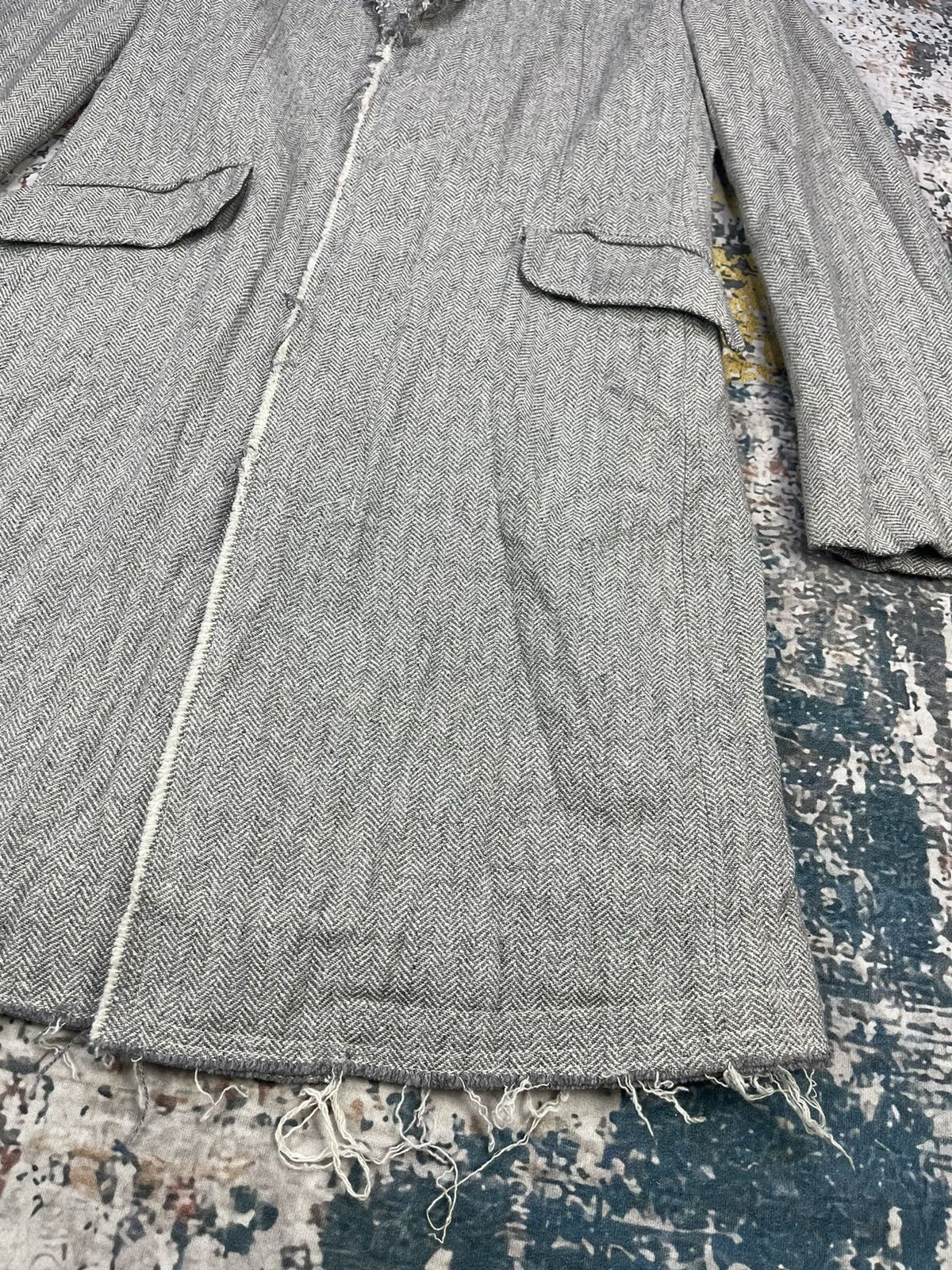 Tornado Mart Tornado Mart Frayed Edge Herringbone Coat Size US S / EU 44-46 / 1 - 2 Thumbnail