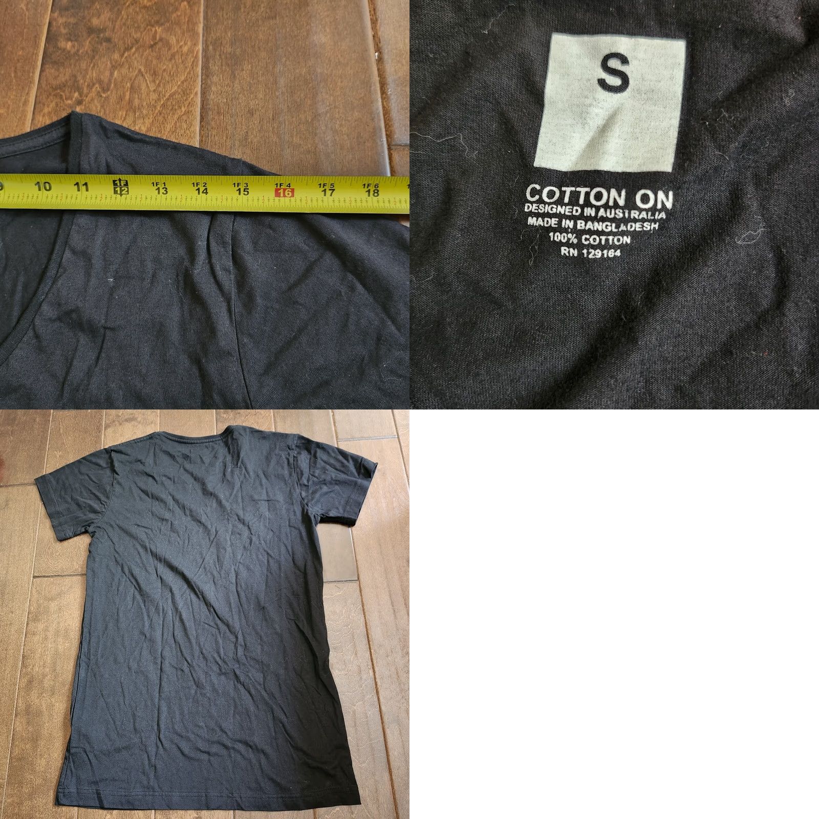 Cotton On Cotton On Men's Black V-Neck T-Shirt - Small Short Sleeve Shirt Mens Black Cant Be Defeated Shirt Size US S / EU 44-46 / 1 - 8 Thumbnail