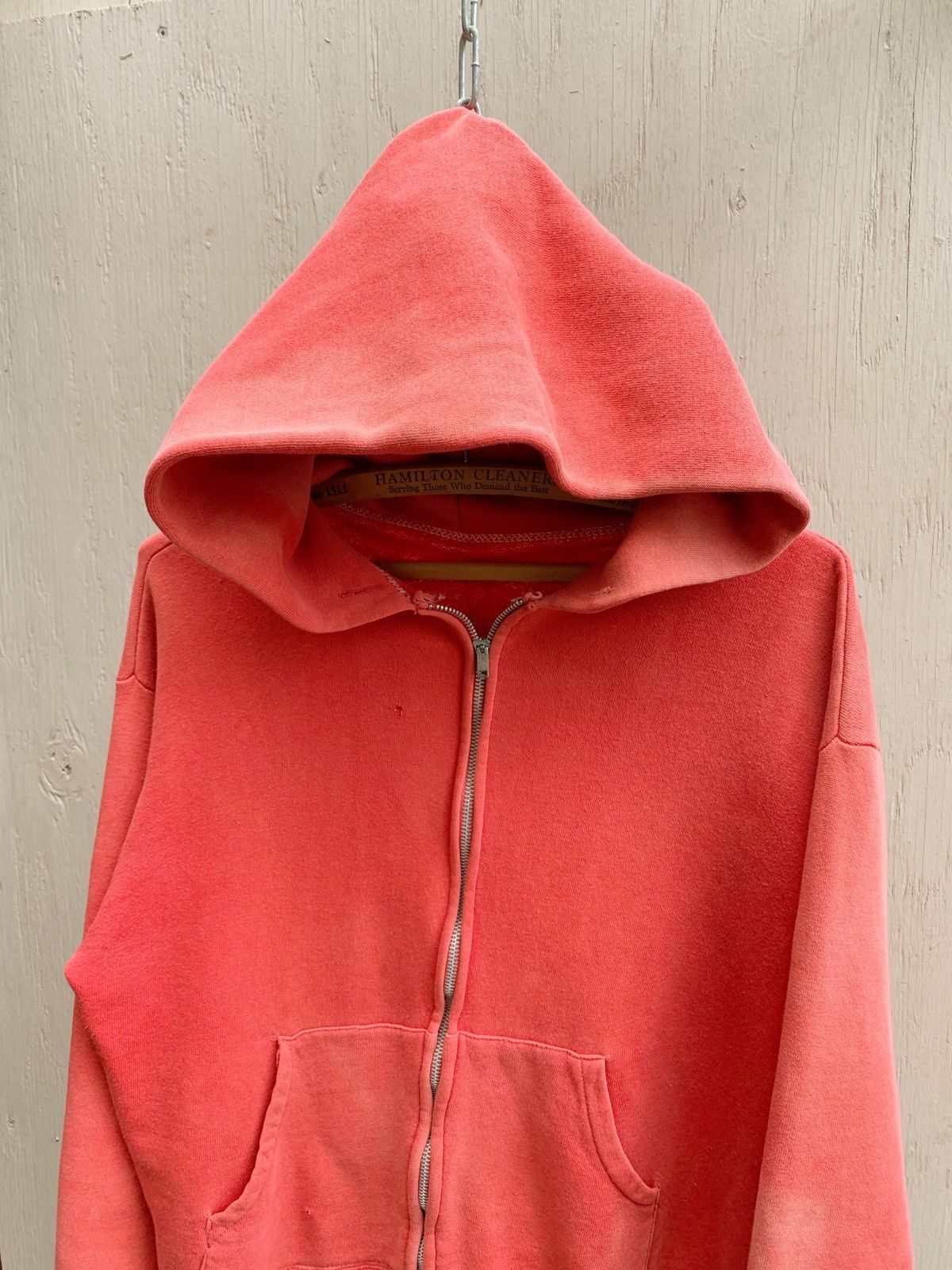 Vintage 1960s Sun Faded Distressed BOXY Blank Zip Hoodie ERD GRUNGE Size US S / EU 44-46 / 1 - 6 Thumbnail