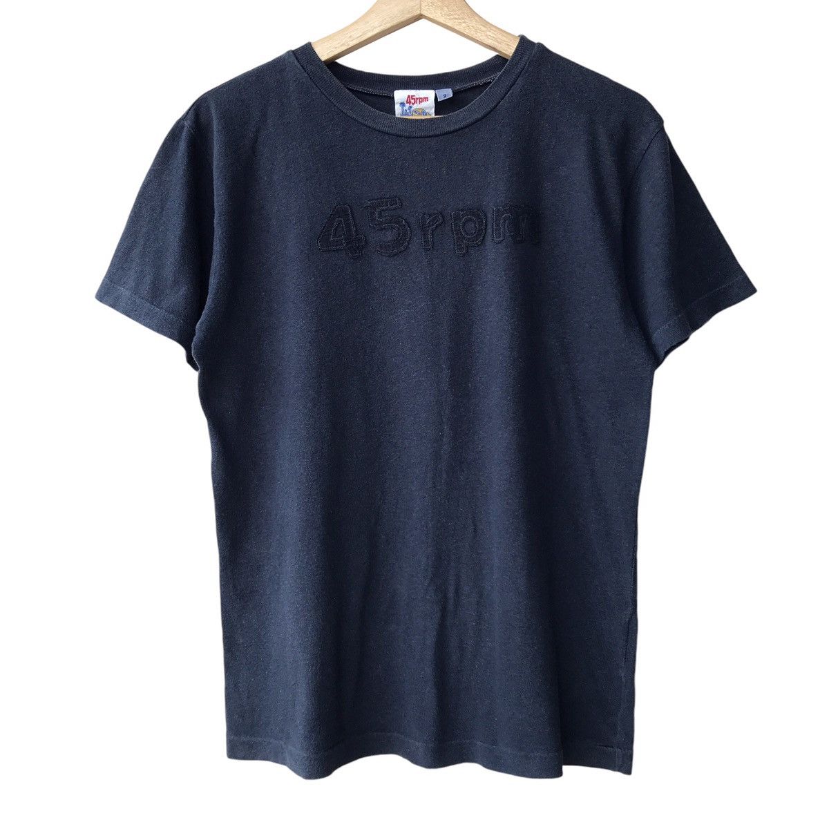 45rpm Japan Deep Indigo Dyed Logo Spellout Tee