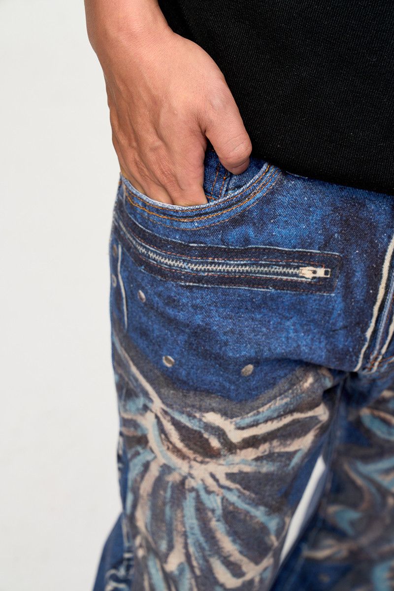 Japanese Brand × Jean Hand Painted Printed 3D Jeans Wide Leg Size US 36 / EU 52 - 7 Thumbnail
