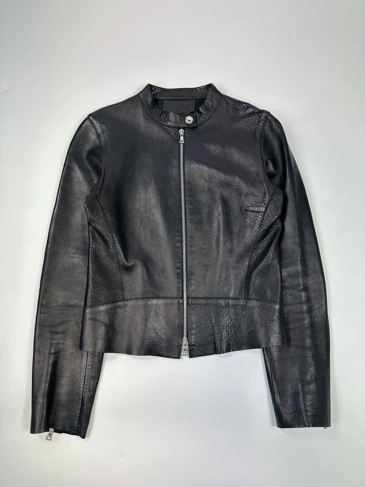 Prada Prada Milano FW1999 Black Perforated Leather Jacket Size S / US 4 / IT 40 - 1 Thumbnail