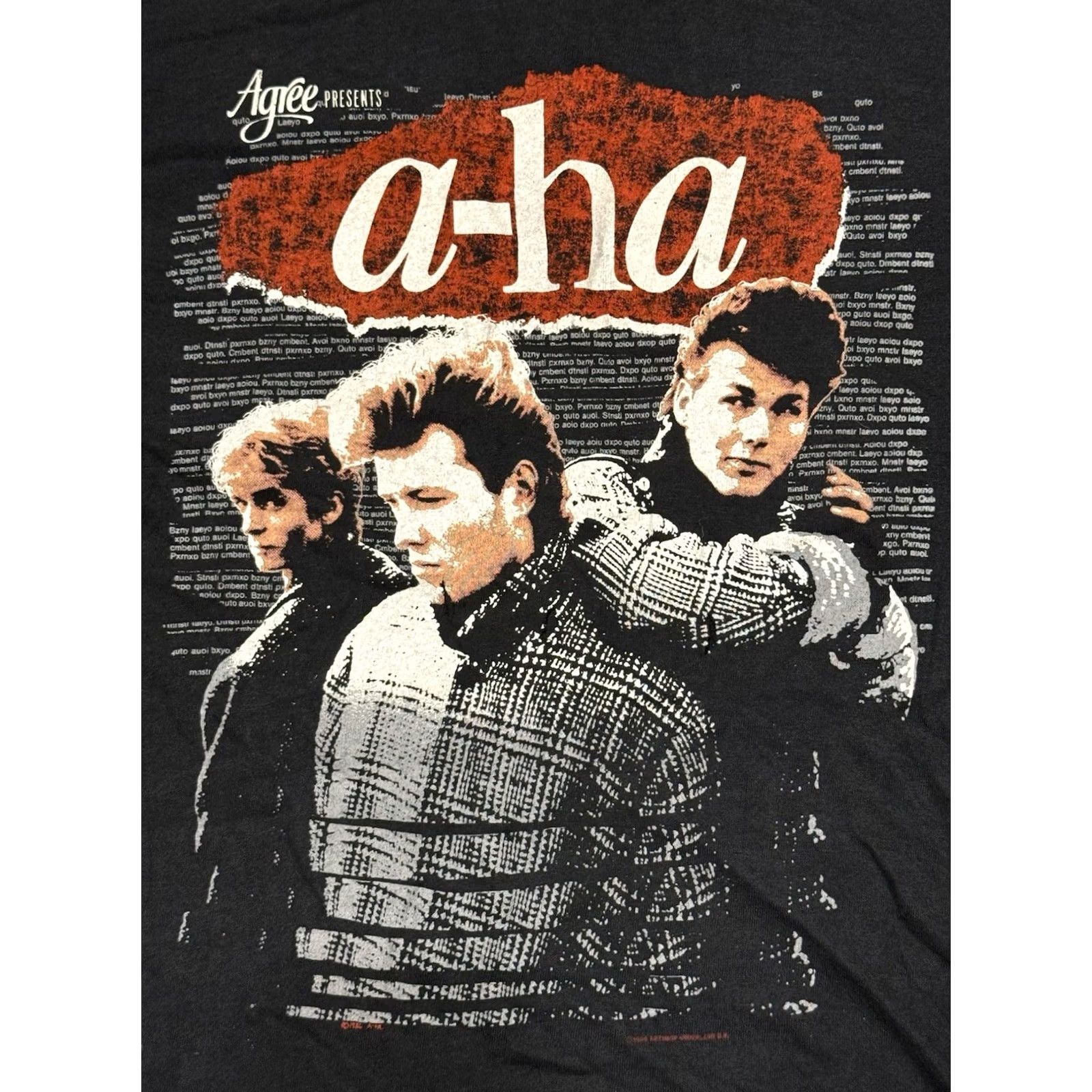 Hanes VINTAGE a-ha Shirt S/M Hanes Duran Pet Shop Boys Tear For Fears Unisex Adults Black 80s Band Music Hipster 80s Rock Tee Shirt Mens Womens Girls Boys Size US M / EU 48-50 / 2 - 3 Thumbnail