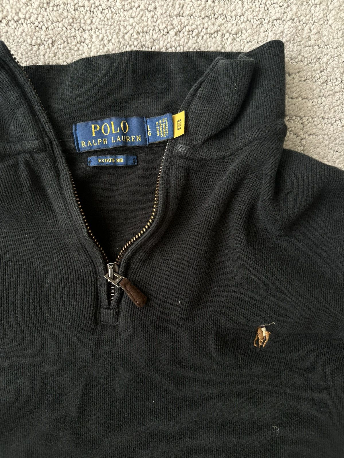 Ralph Lauren Ralph Lauren Black Quarter-Zip Sweater Size L / US 10 / IT 46 - 2 Thumbnail
