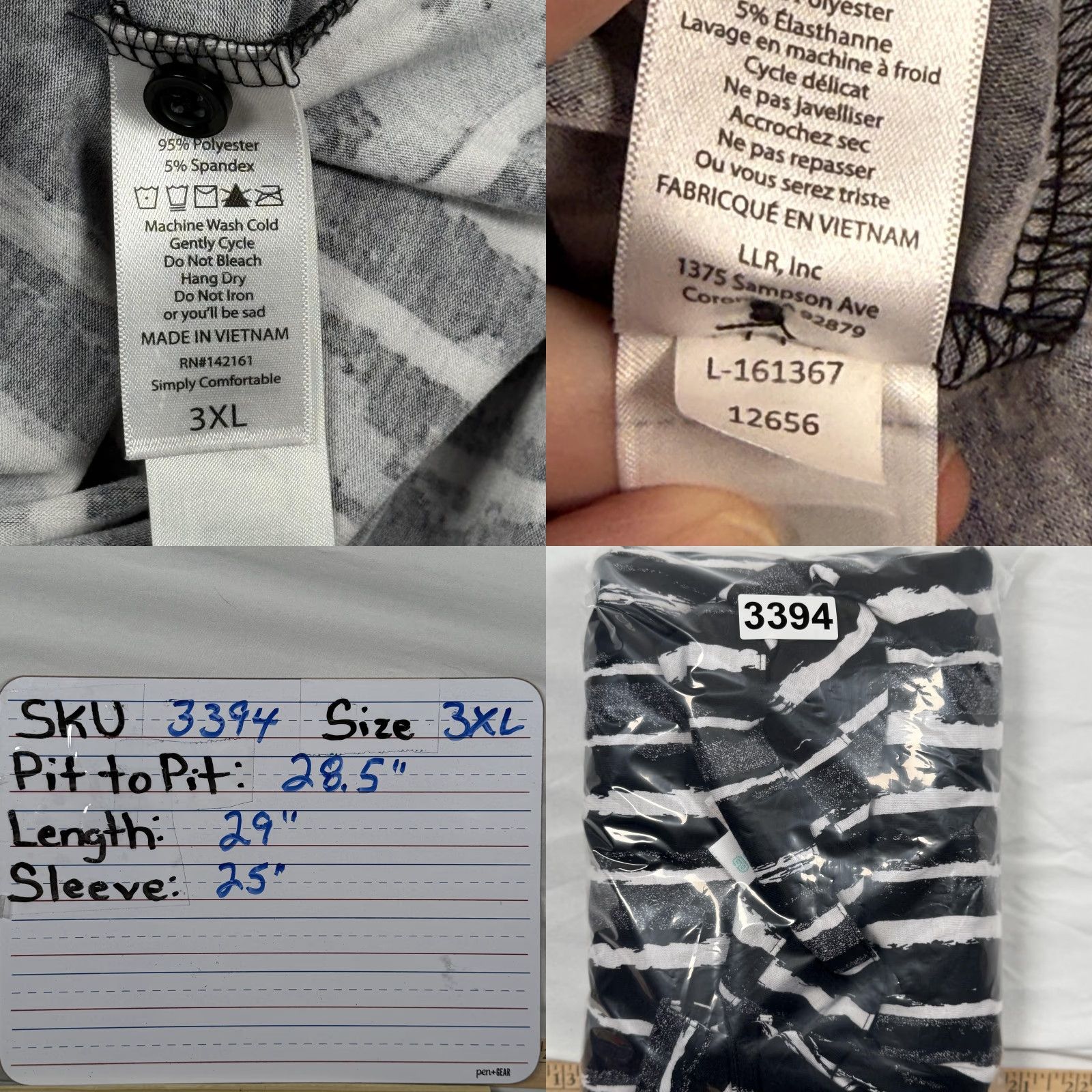 Vintage VINTAGE Button Up Tunic 3X Top Roll Tab Sleeve Stripes Y2K Retro Preppy Fairy Grunge Emo LuLaRoe Women’s Shirt Plus 3XL Black Striped Pattern Size XXL / US 16-18 / IT 52-54 - 8 Thumbnail