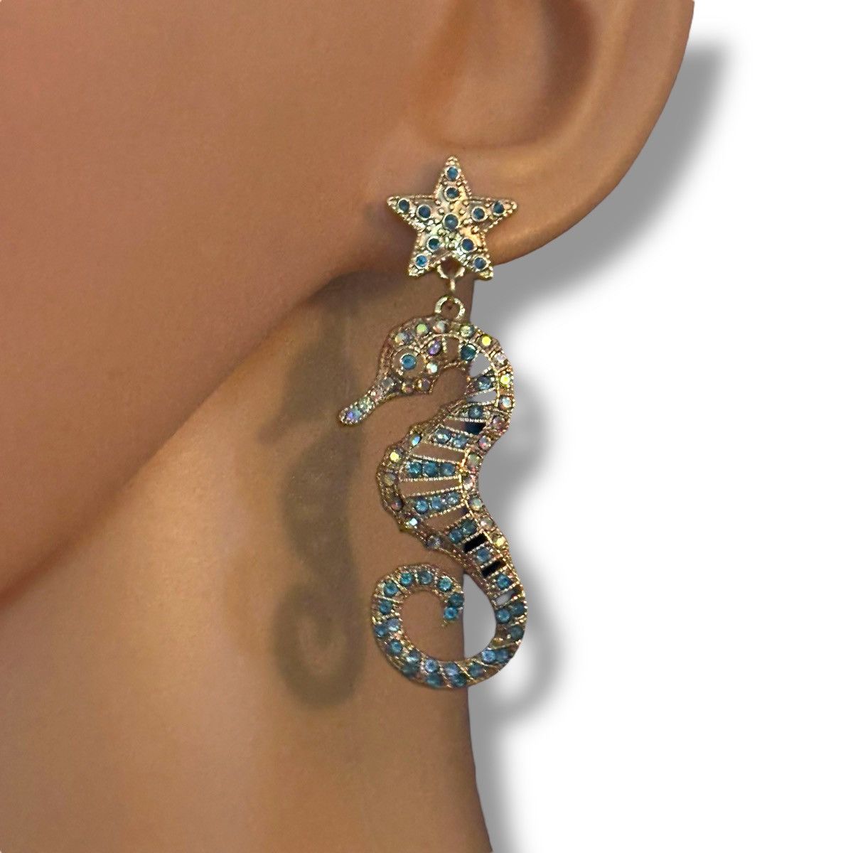 Other I am gold tone crystal seahorse dangle earrings Size ONE SIZE - 3 Thumbnail