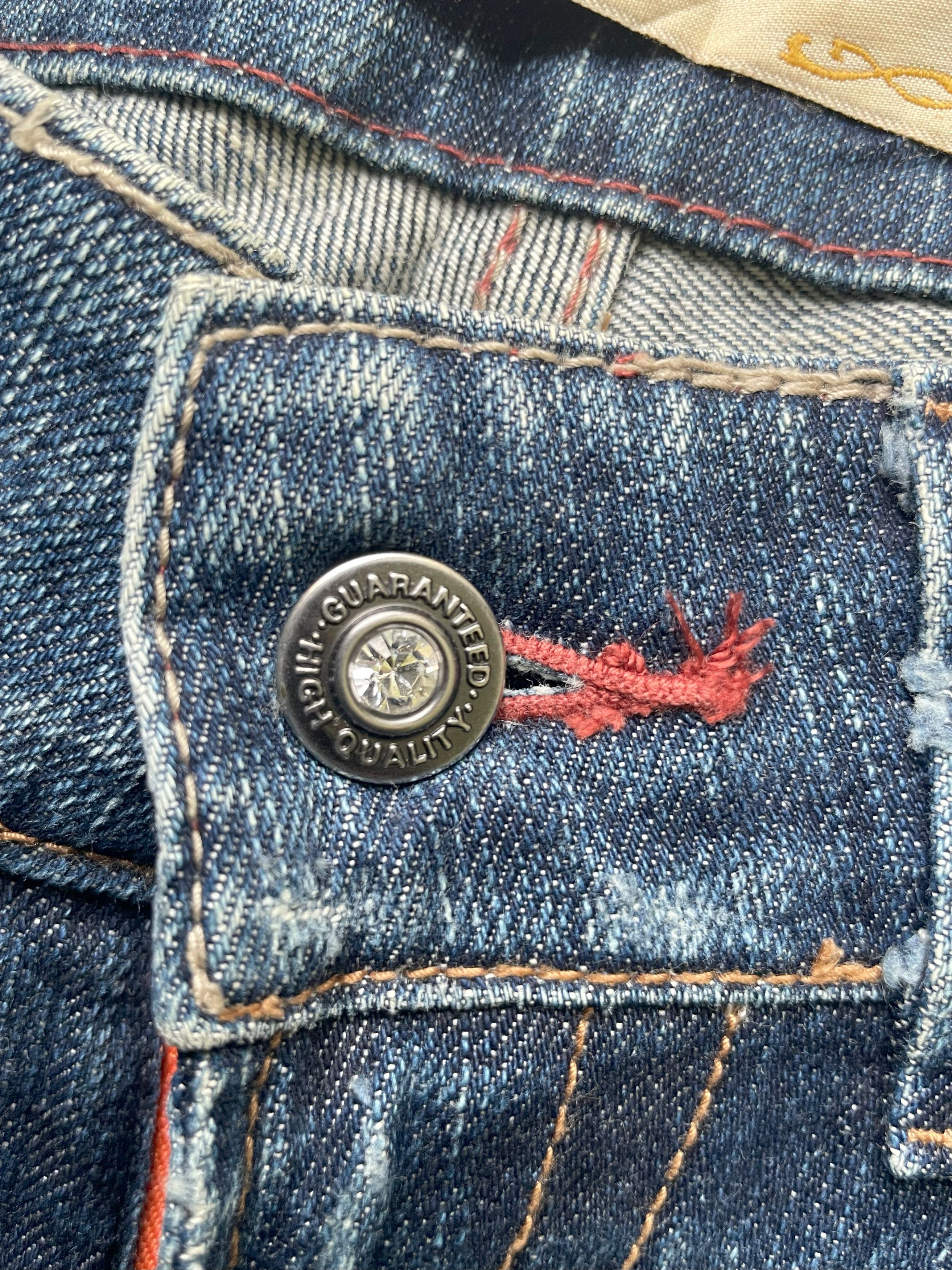 Japanese Brand Flare Honey Suckle Rose Distresed Denim Size 28" / US 6 / IT 42 - 12 Thumbnail