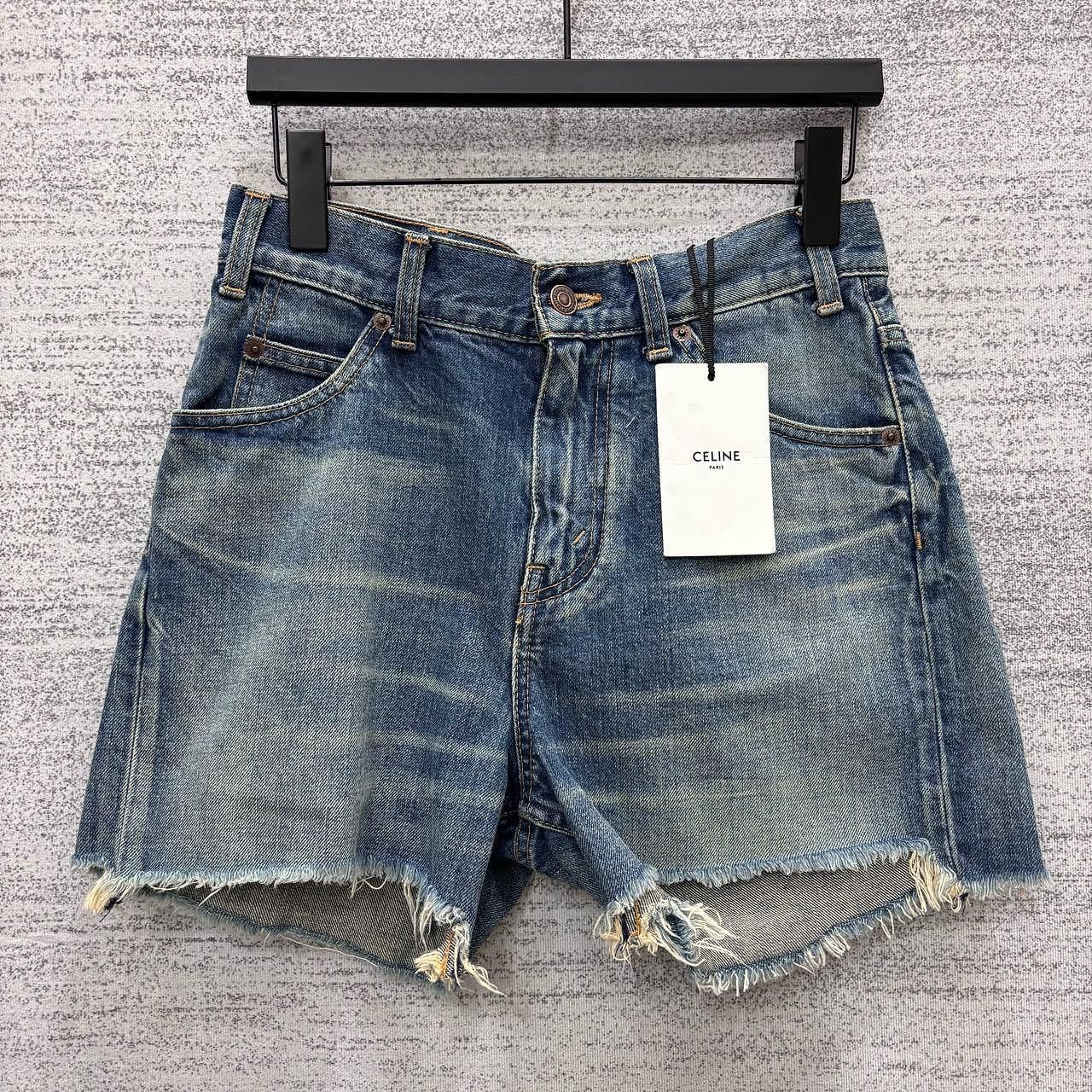 Celine Celine Raw Hem Denim Shorts Size 24 Size 24" / US 00 / IT 34 - 1 Thumbnail