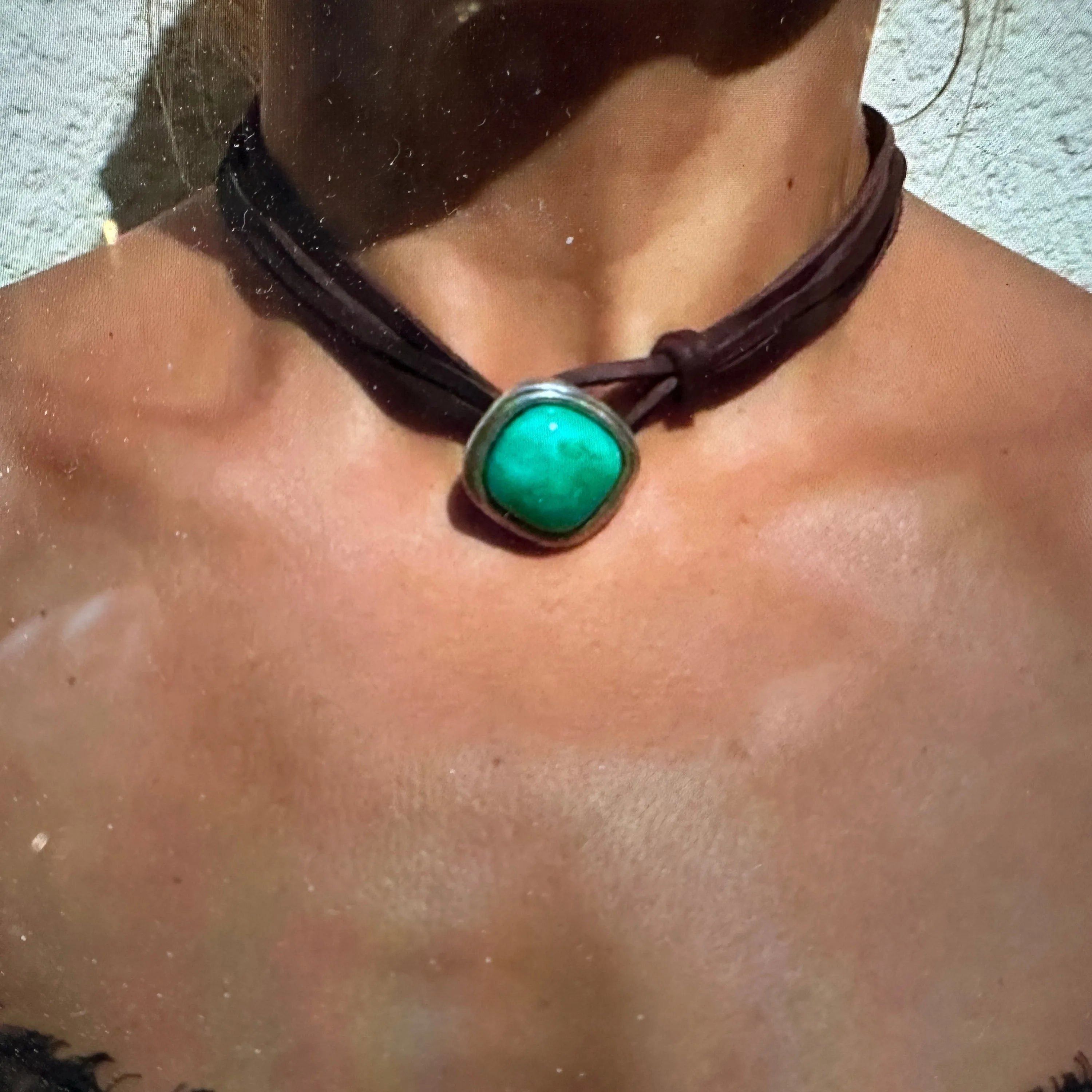 Other Boho Western Leather Cord Cowgirl Choker Necklace, Brown Lea Size ONE SIZE - 1 Thumbnail