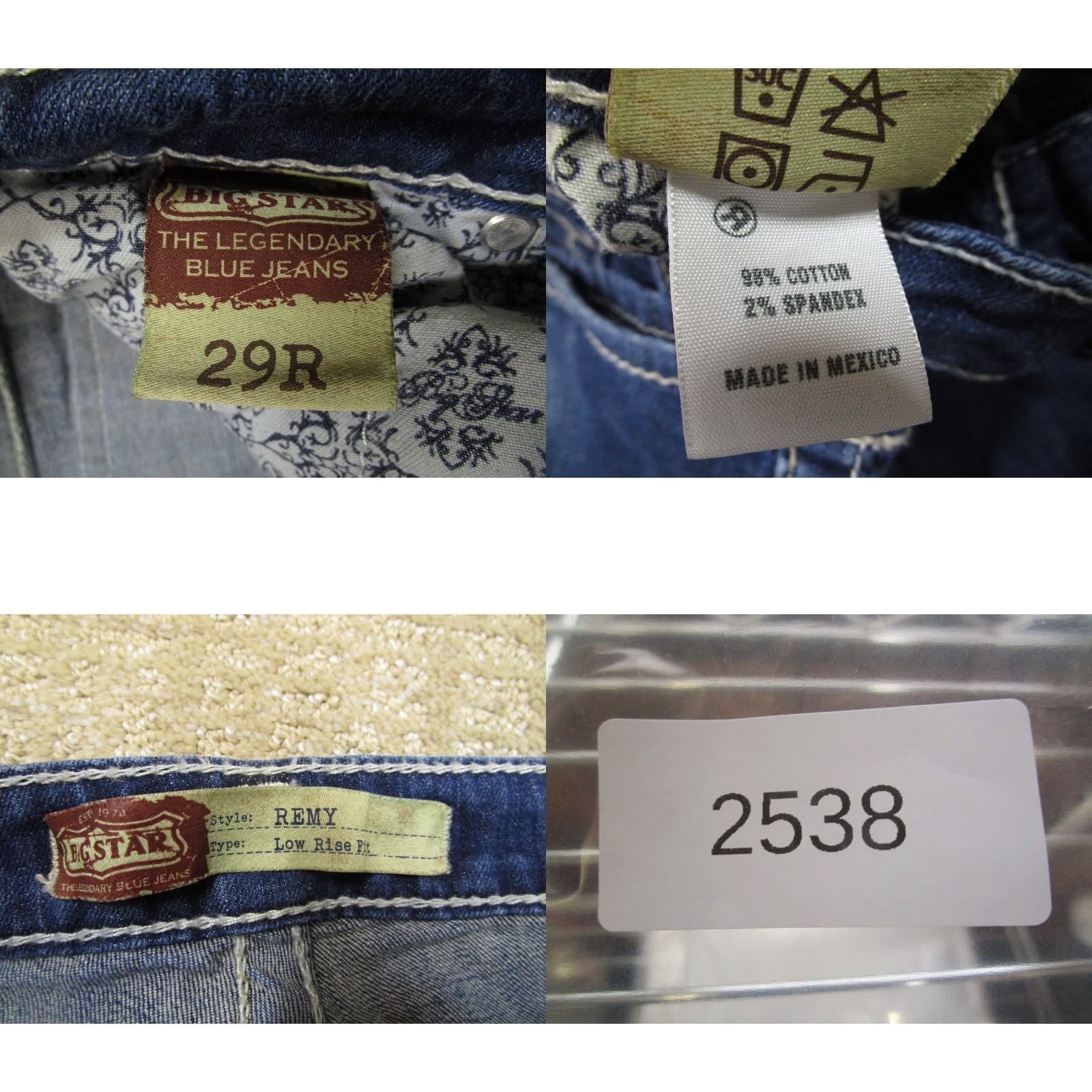Denime BIG STAR Jeans Women 29 Blue Low Rise Bootcut Western Remy Denim Dark Wash Pants Size 29" - 8 Thumbnail