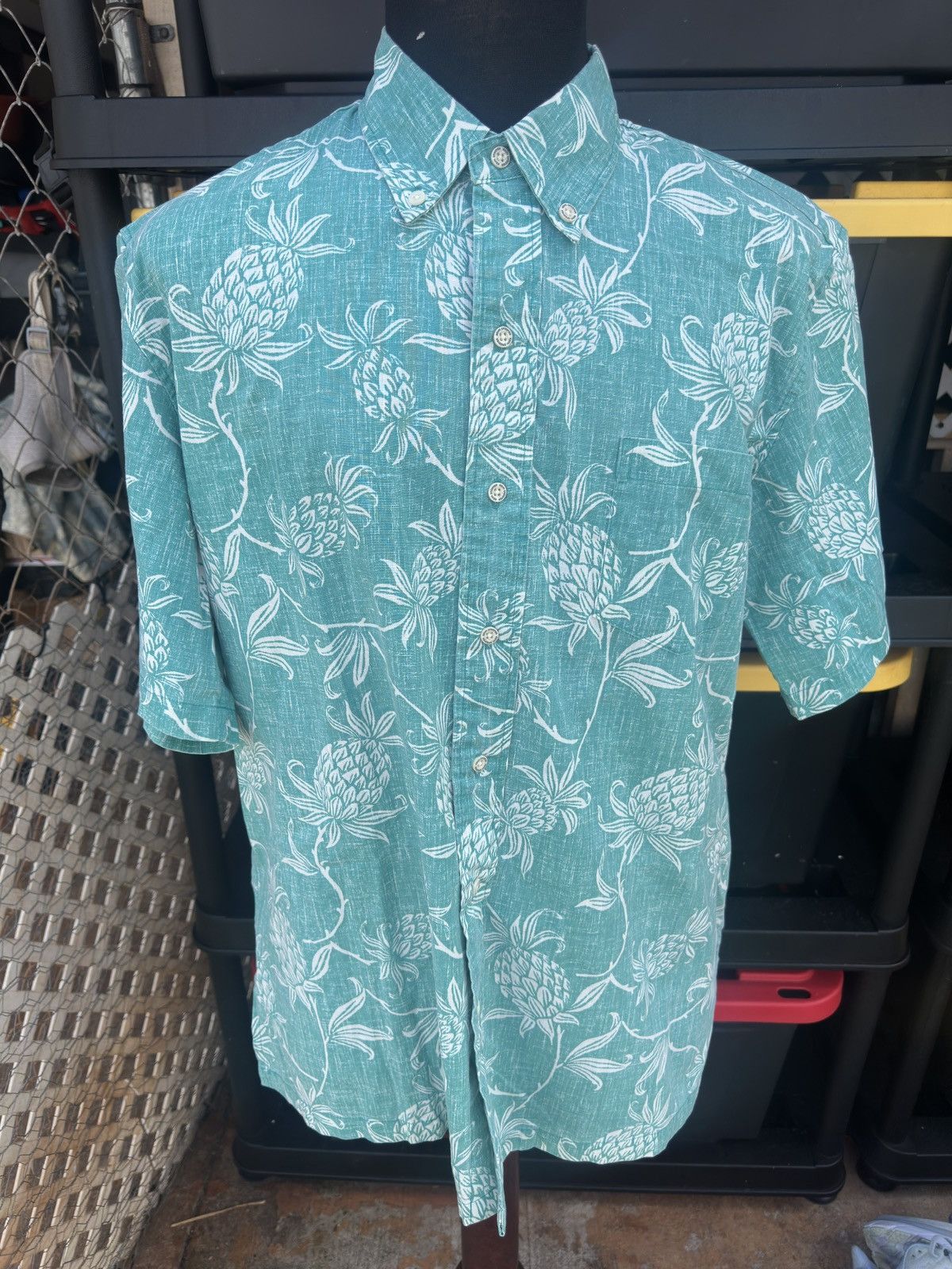 Reyn Spooner PreOwned Reyn Spooner Hawaiian Print Green Men's L Size US L / EU 52-54 / 3 - 1 Thumbnail