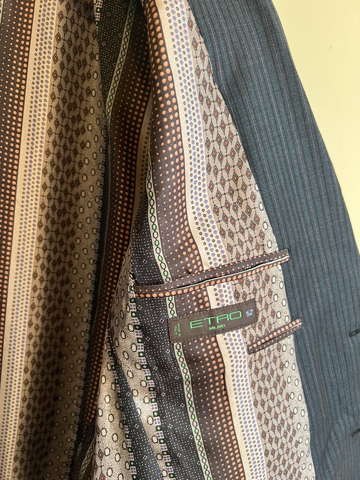 Etro ETRO 2 PIECE striped suit 52 size silk Italy Size 52R - 5 Thumbnail