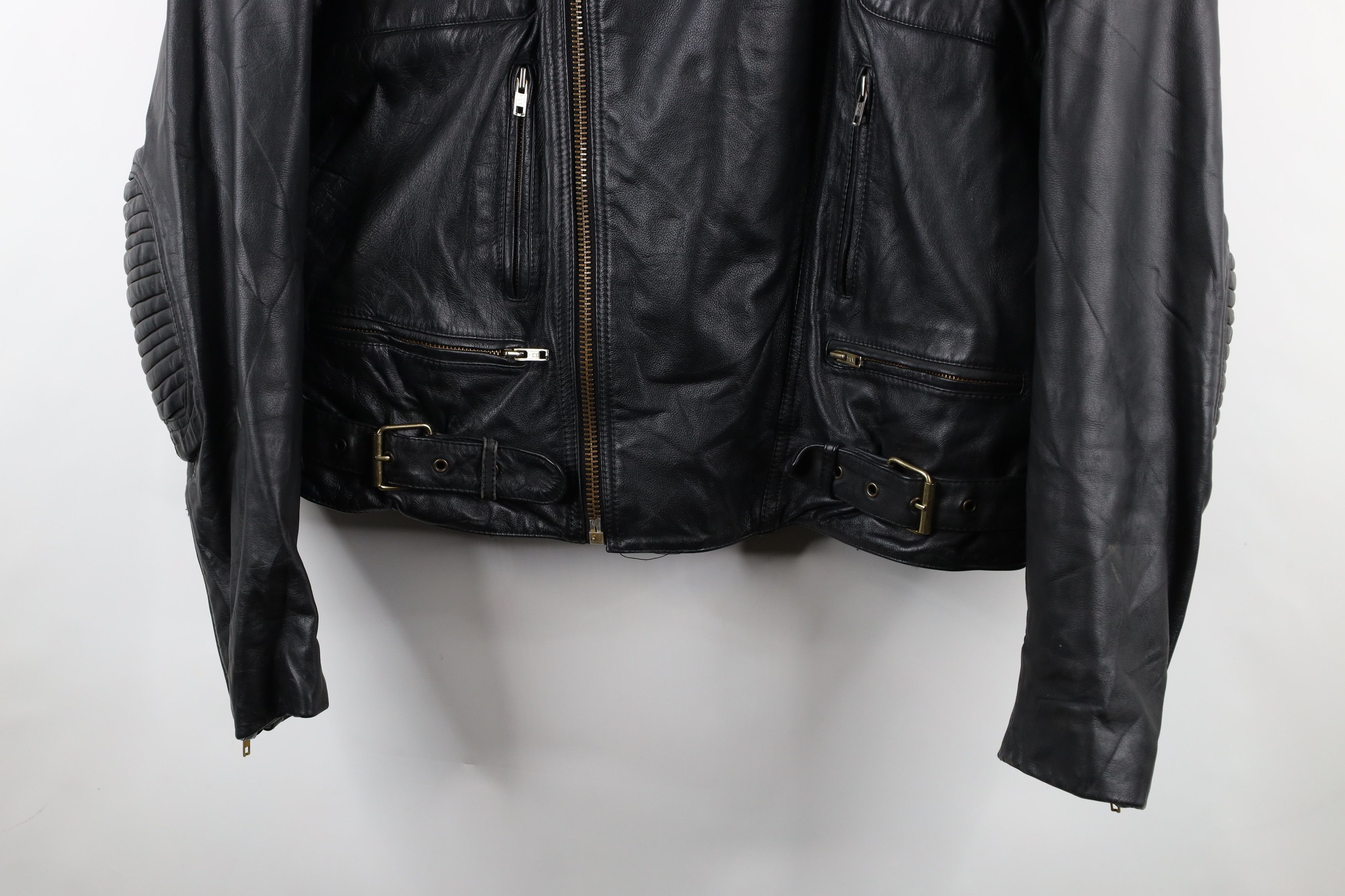 Vintage Vintage 70s Heavyweight Padded Leather Motorcycle Jacket Size US XL / EU 56 / 4 - 3 Thumbnail
