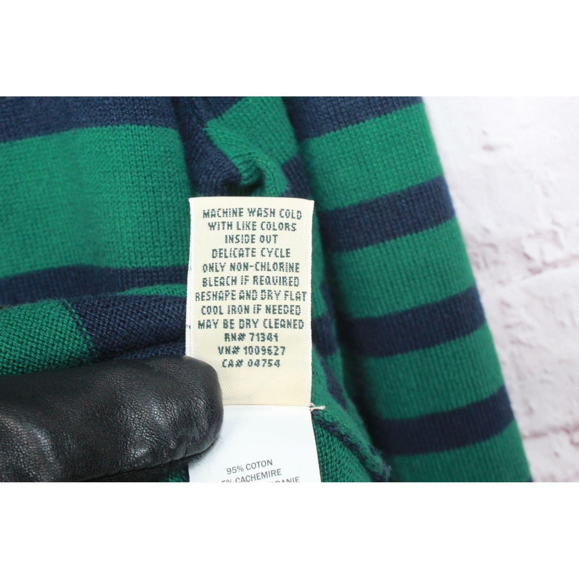 L.L. Bean LL Bean Women's Cotton Cashmere Sweater Turtleneck Stripe Size S / US 4 / IT 40 - 9 Thumbnail
