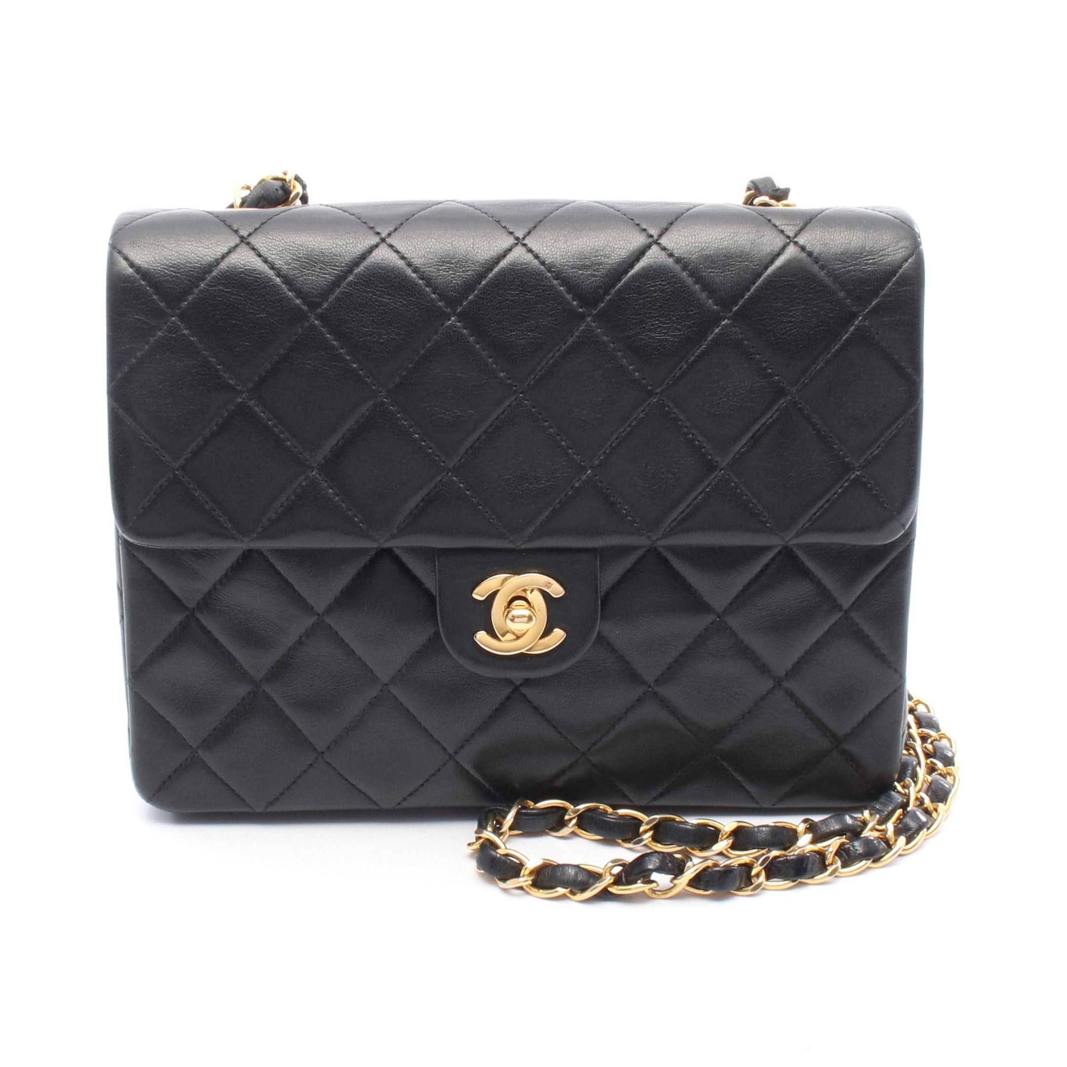 Chanel Chanel Mini Matelasse 20 Chain Shoulder Bag Lambskin Black Gold Hardware Size ONE SIZE - 1 Thumbnail