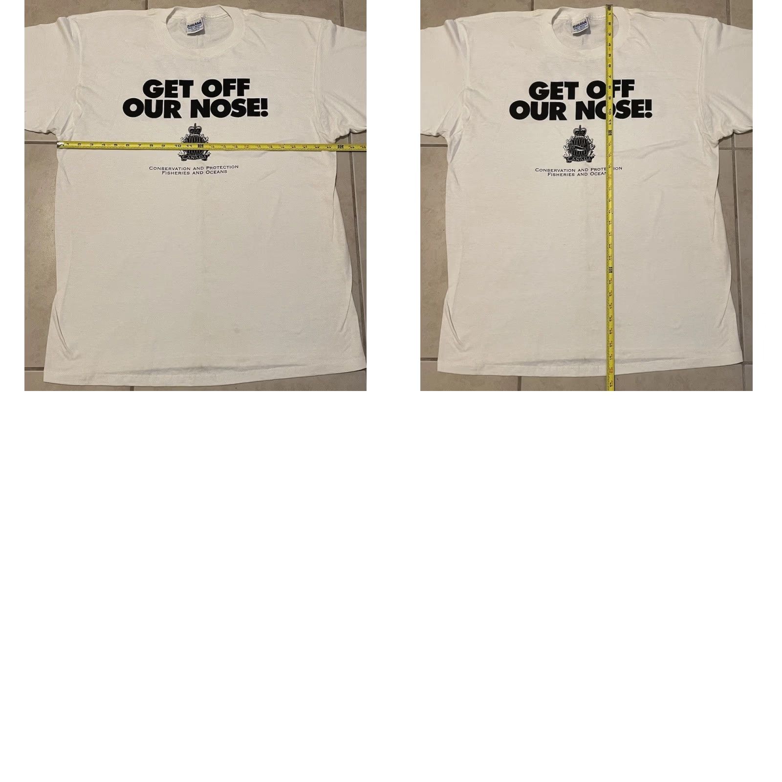 Vintage VINTAGE 90s Canada Protect Our Oceans Stay Off Our Tail! Shirt XL Beach T-Shirt Men White Ocean Funny Saying Size US XL / EU 56 / 4 - 9 Thumbnail