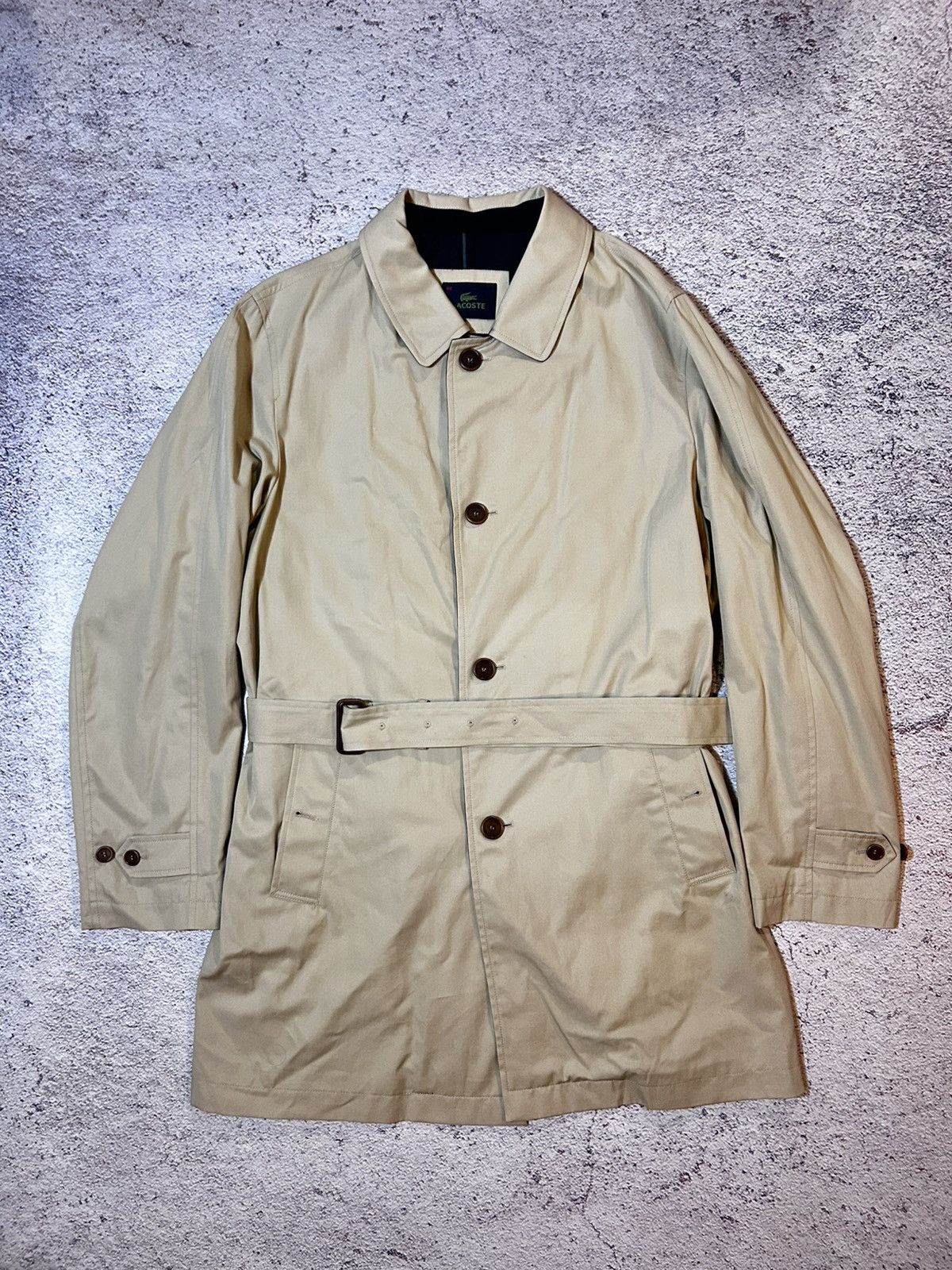 Lacoste Lacoste Vintage Beige Trench Coat Classic Mac Coat Size 60 Size US L / EU 52-54 / 3 - 1 Thumbnail