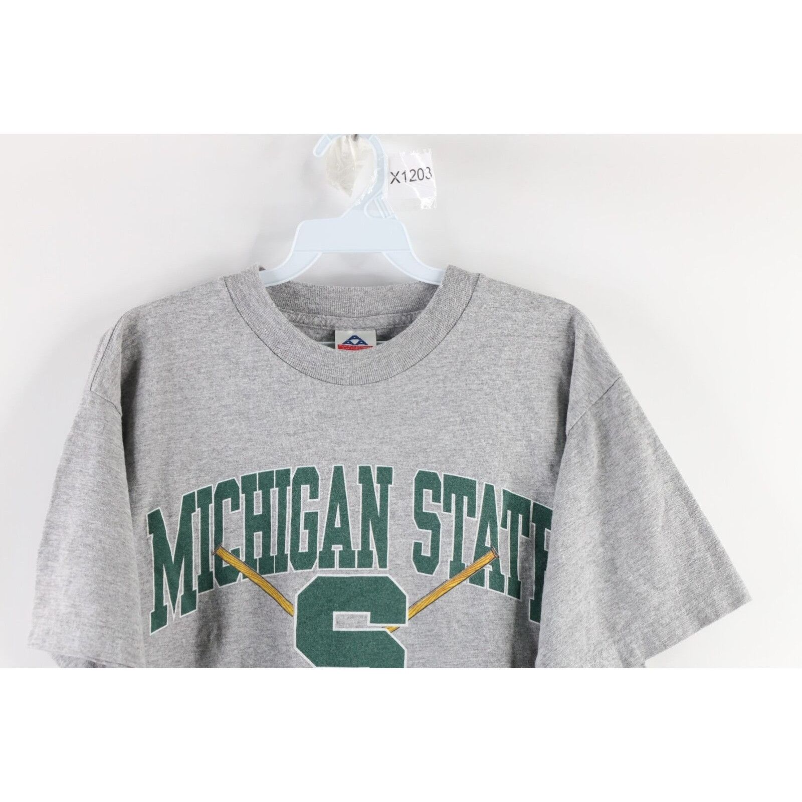 Vintage Vintage 90s Michigan State University Hockey T-Shirt Size US M / EU 48-50 / 2 - 2 Thumbnail