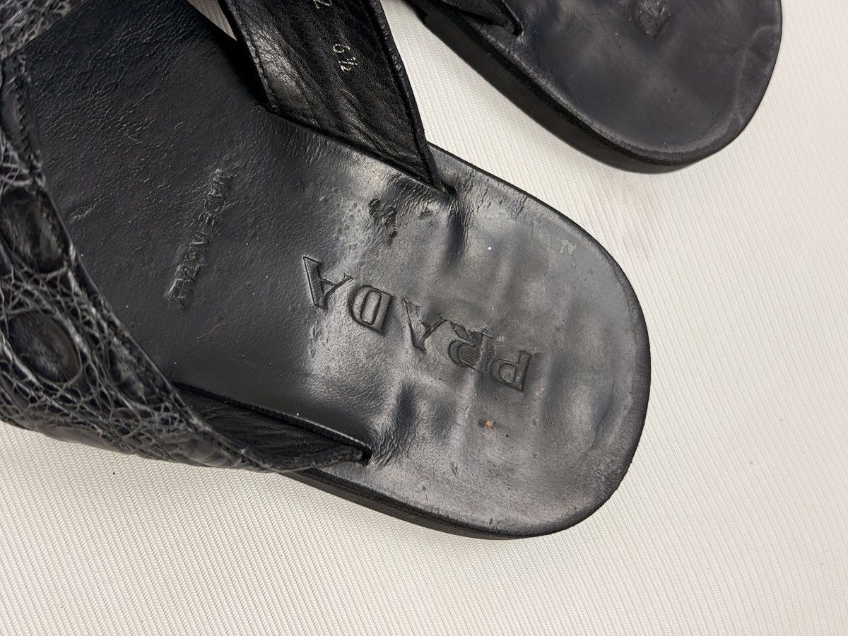 Prada Prada Leather crocodile print sandals slides 6.5 / 40 EU Size US 6.5 / EU 39-40 - 2 Thumbnail