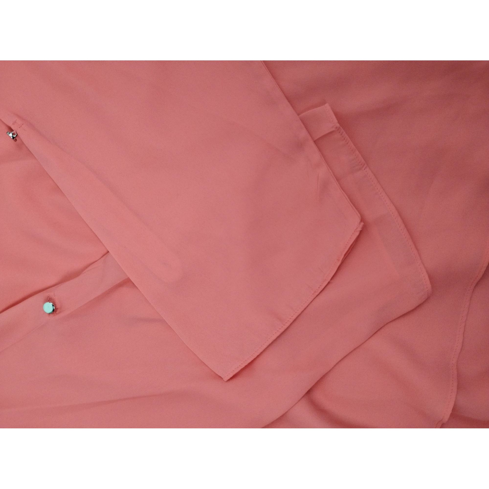 Other Zac and Rachel Womens 2X Pink V-Neck Rolled Sleeve Blouse wi Size 3XL / US 20-22 - 3 Thumbnail