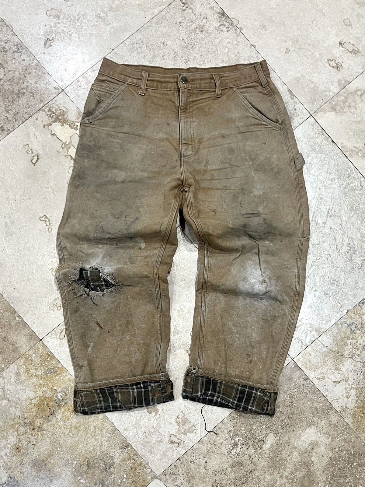 Carhartt Vintage Carhartt B111-BRN Insulated Work Painters Pants Size US 34 / EU 50 - 1 Thumbnail