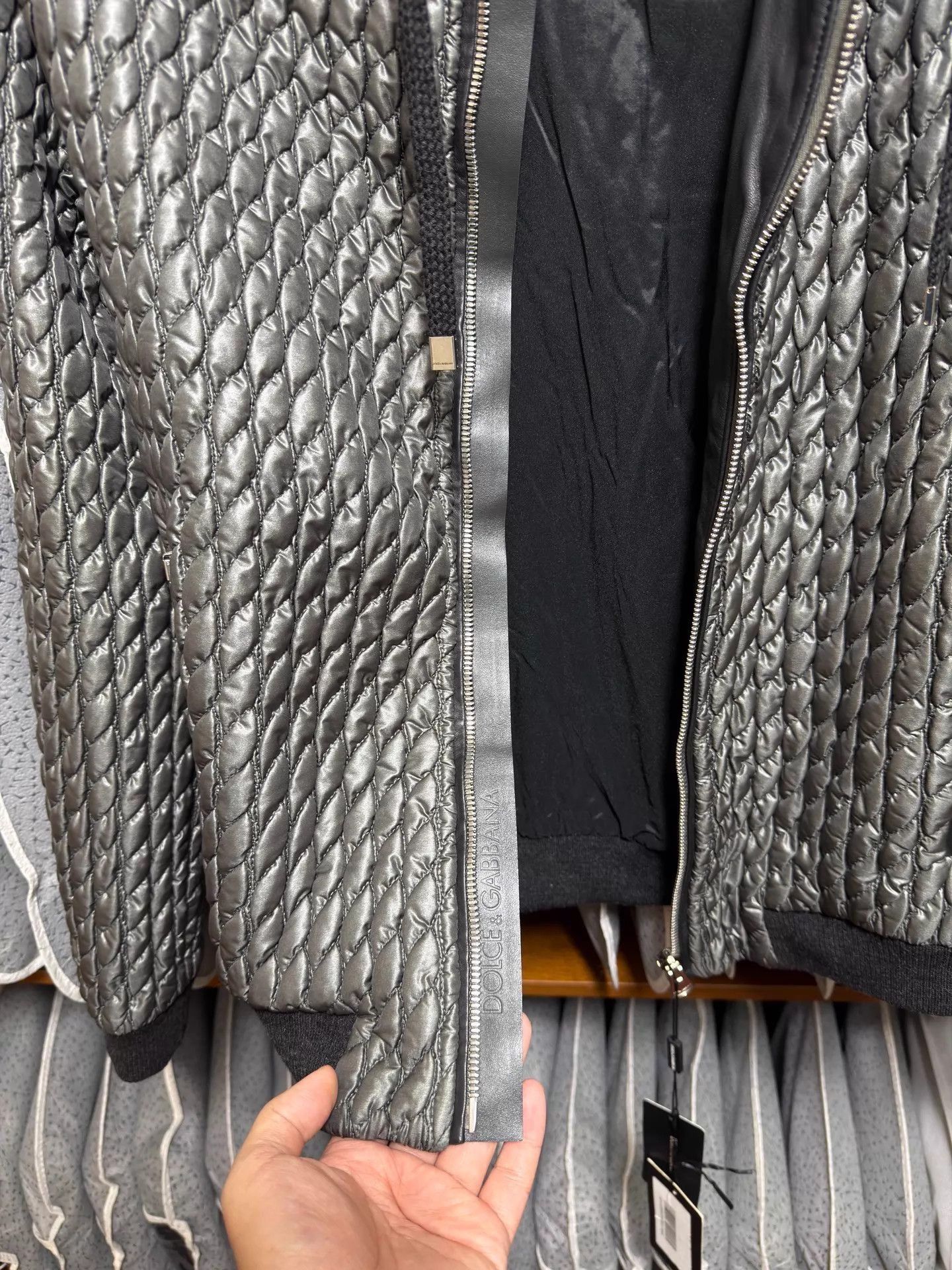 Dolce & Gabbana Gray Quilted Hooded Light Jacket Size US XXS / EU 40 - 6 Thumbnail