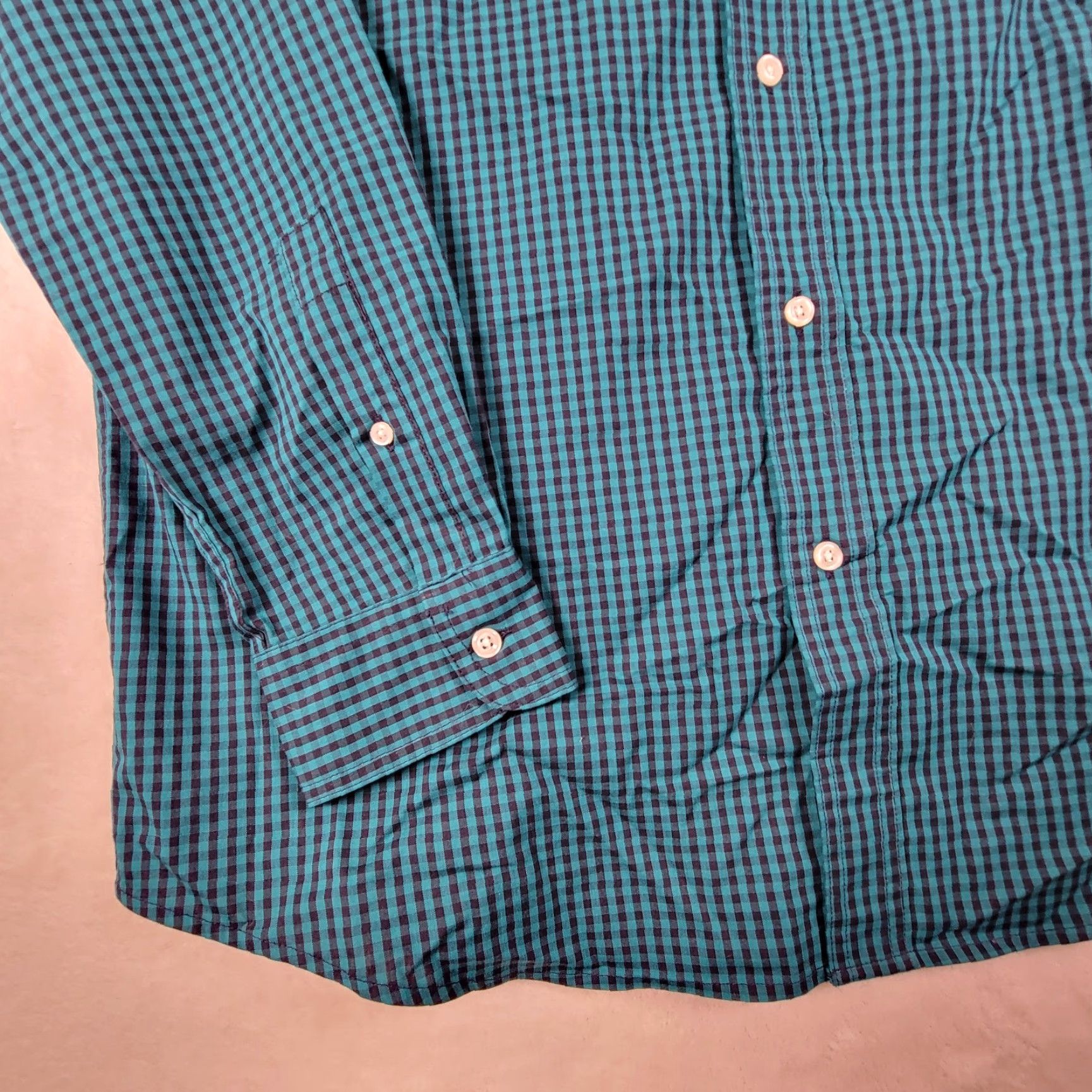 Chaps Chaps Shirt Mens Large Classic Fit Gingham Checked Multicolor Blue Green Long Sleeve Button-Up Workwear Spring Size US L / EU 52-54 / 3 - 2 Thumbnail