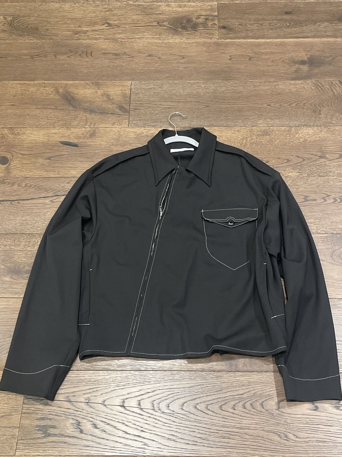 image of Kiko Kostadinov Kk. Jacket. 10 Crow Black (Murad Asymmetric), Men's (Size Medium)