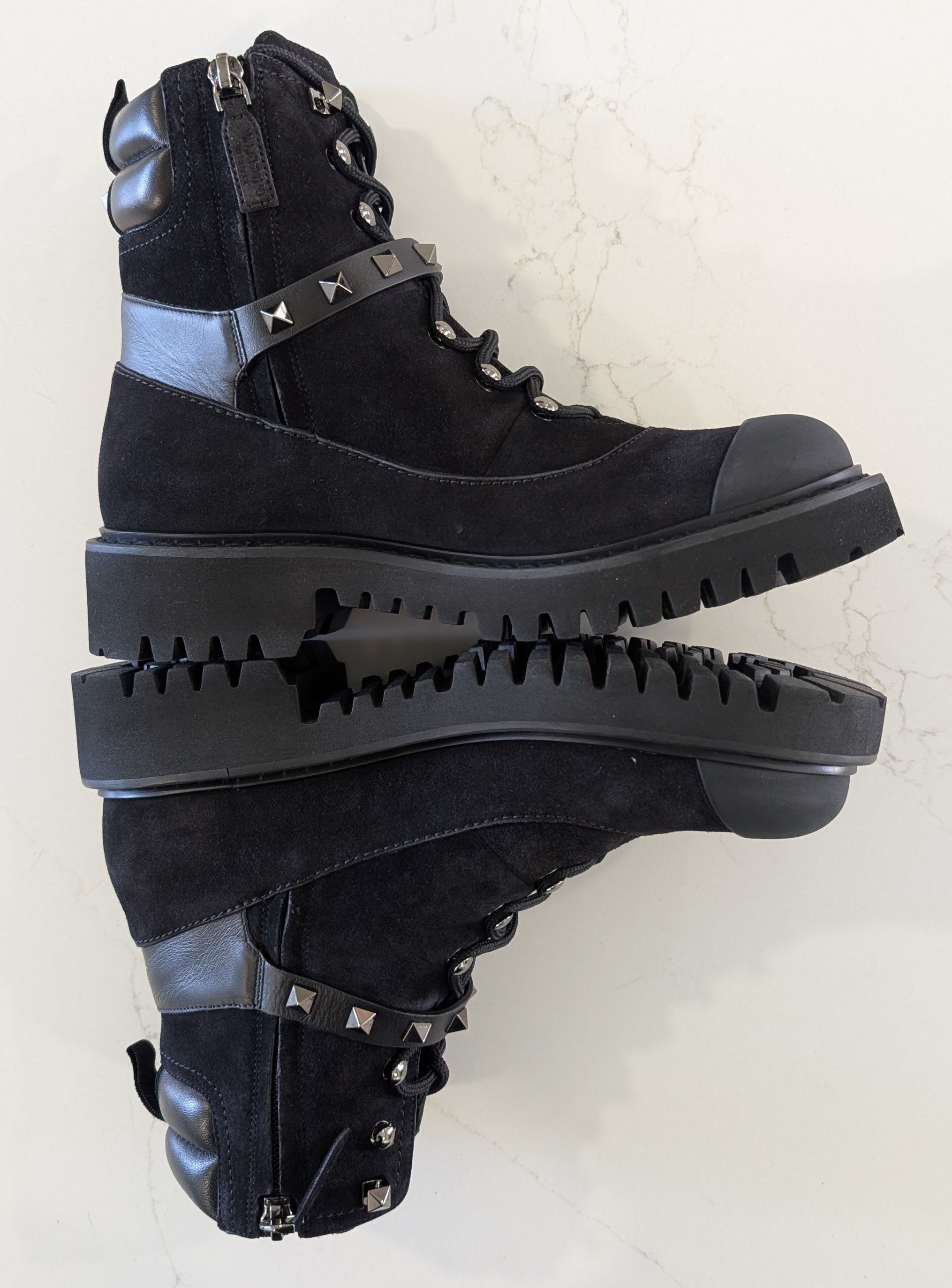 Valentino Valentino Garavani Rockstud Suede Combat Boots EU 36.5 Size US 6.5 / IT 36.5 - 13 Thumbnail