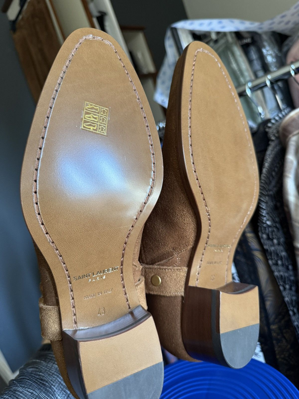 Saint Laurent Paris $1.45k Saint Laurent Wyatt Harness boots 43 tan beige Grail Size US 10 / EU 43 - 5 Thumbnail