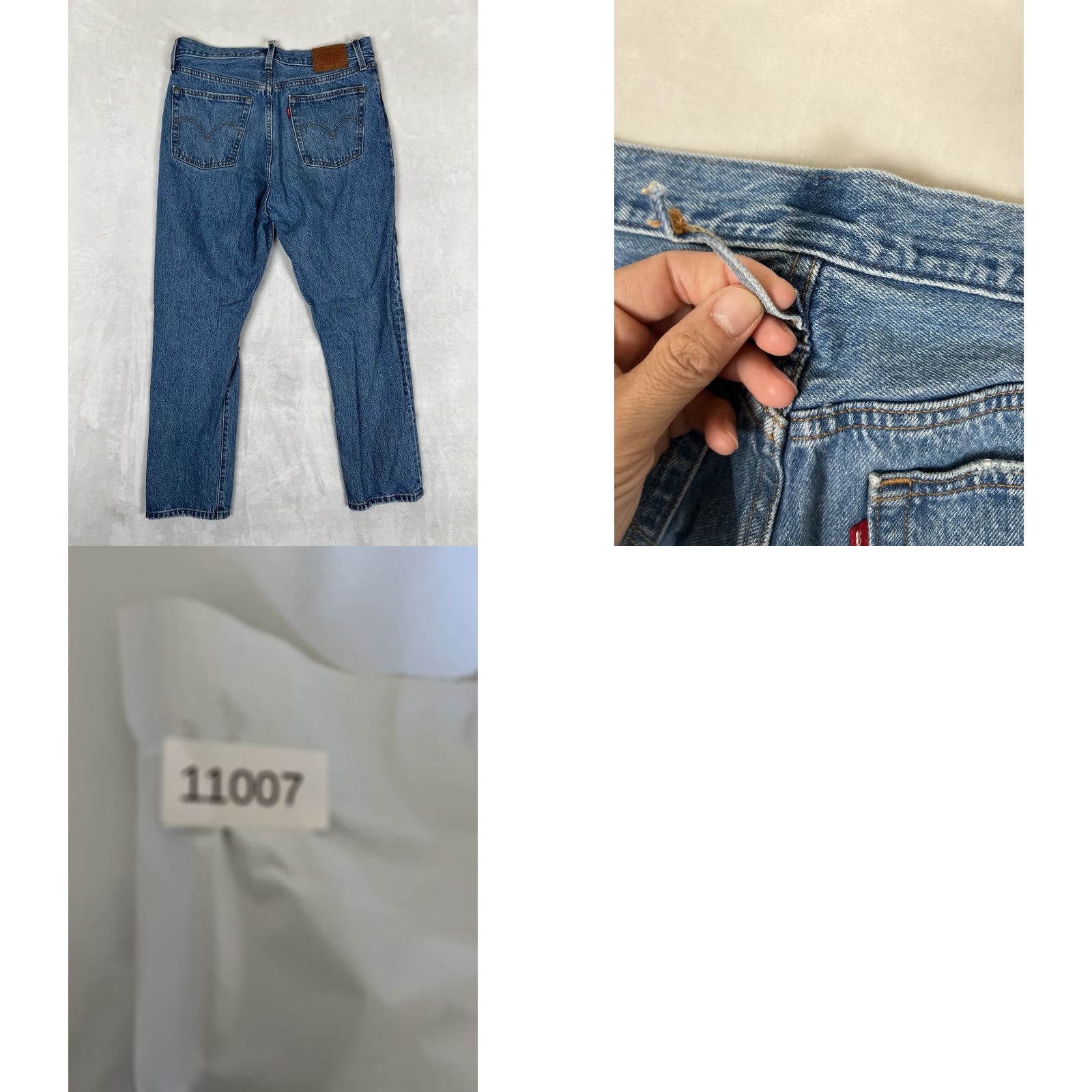 Levi's Levi's 501 Jeans Women 29x28 Blue Premium Distressed High Rise Denim Size 29" - 8 Thumbnail