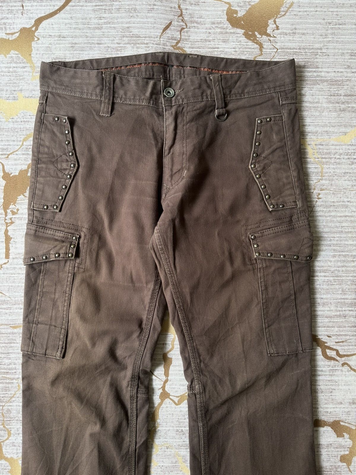 Japanese Brand FLARE Nicole Club For Men NCFM Studded Pocket Cargo Pant Size US 33 - 5 Thumbnail