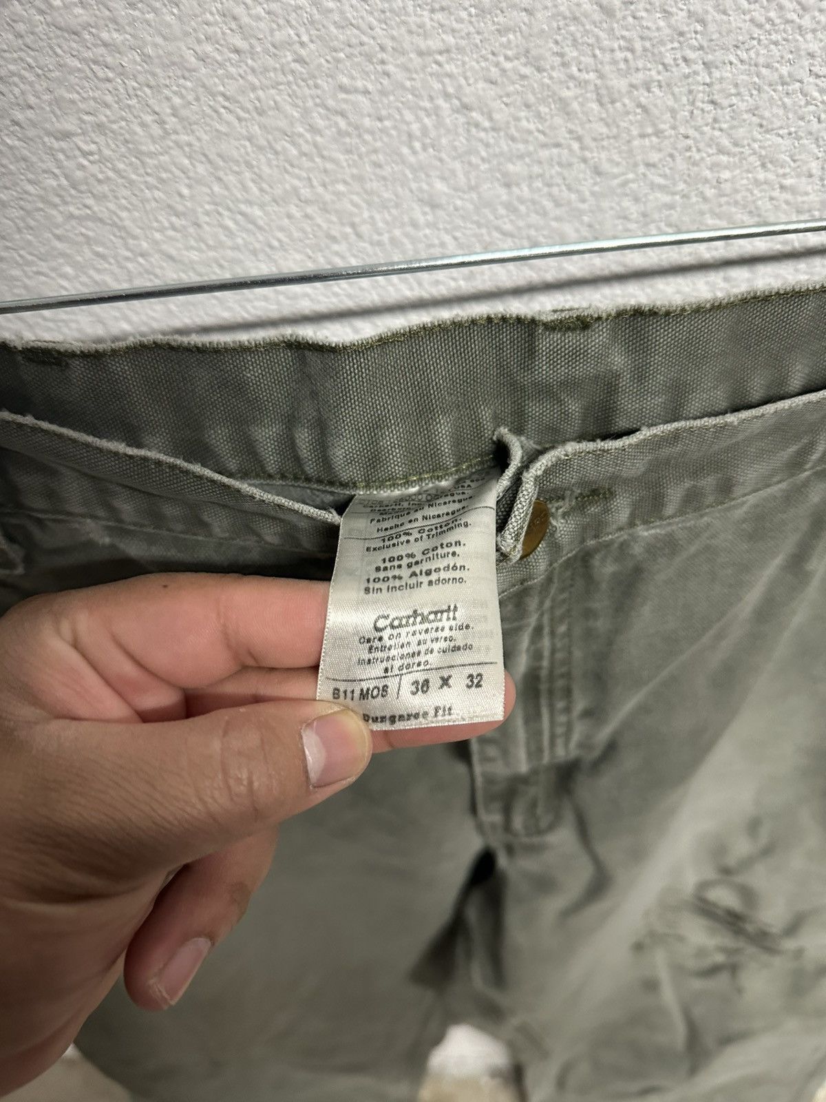 Carhartt green distressed pants 36 x 32 Bottoms