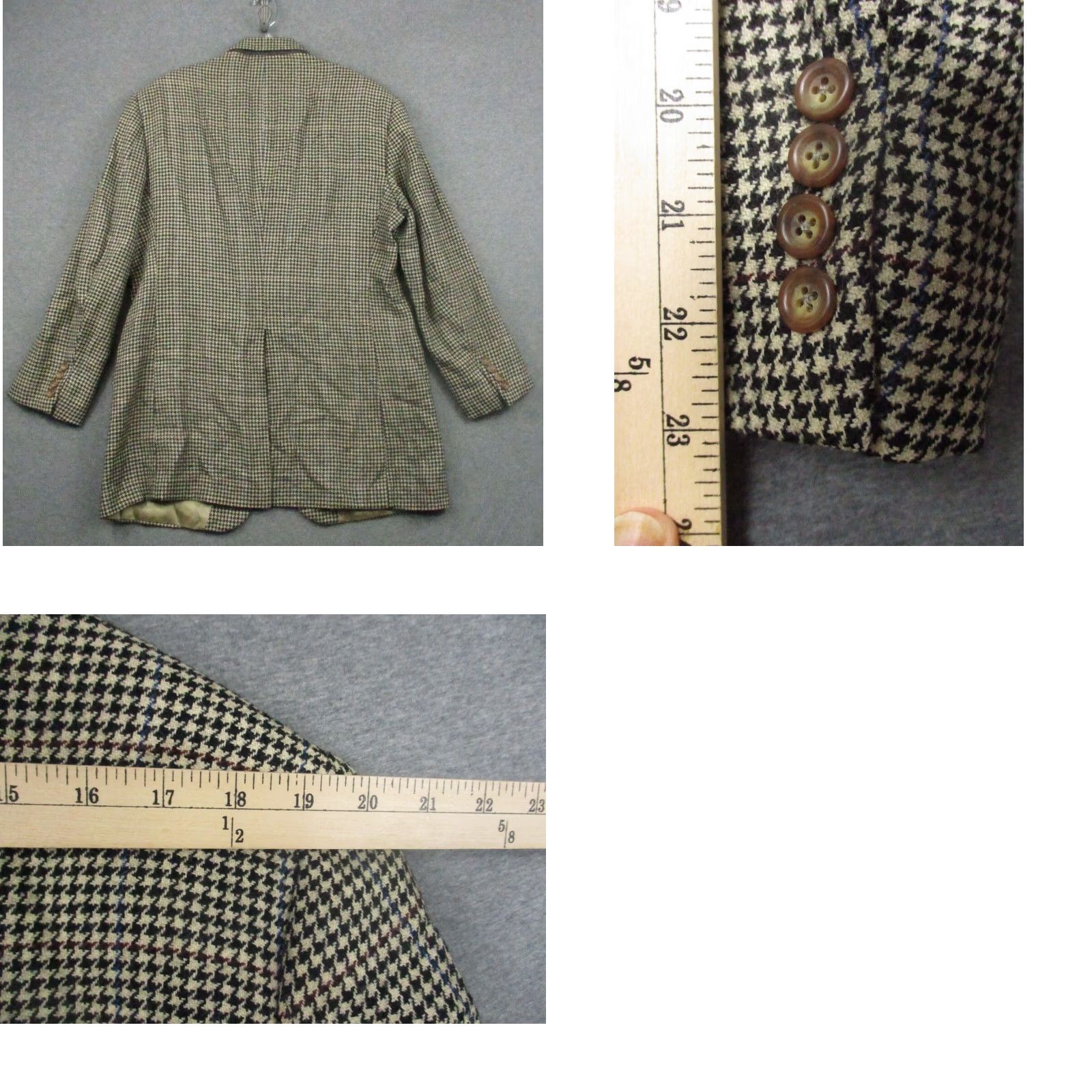 Ralph Lauren VINTAGE Ralph Lauren Blazer Jacket Polo University Club Houndstooth 42 Black 80s Made in USA Mens Size US XL / EU 56 / 4 - 10 Thumbnail