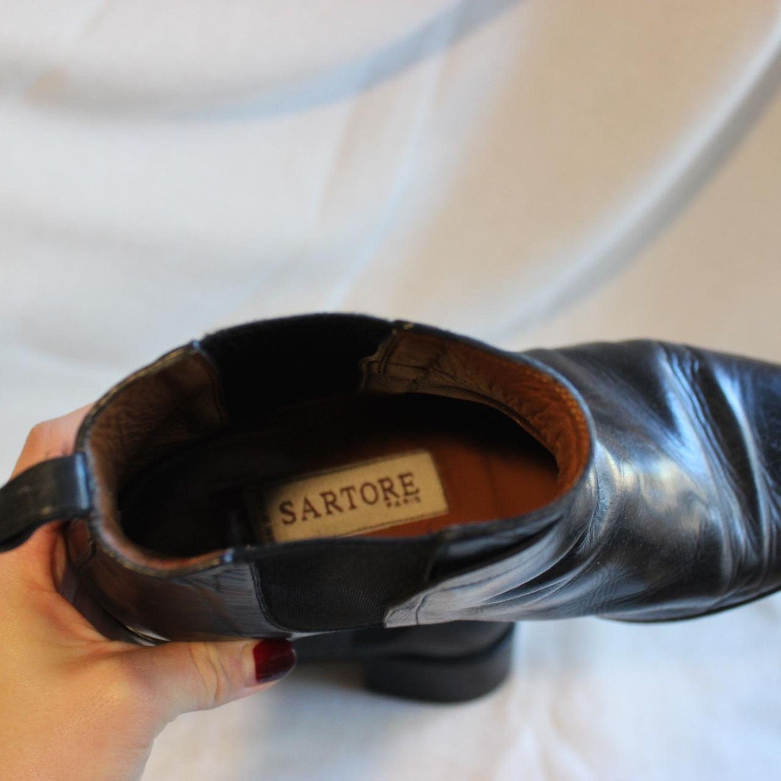 Other Black Leather Sartore Chelsea Boots (US Women's 7) Size US 7 / IT 37 - 2 Thumbnail