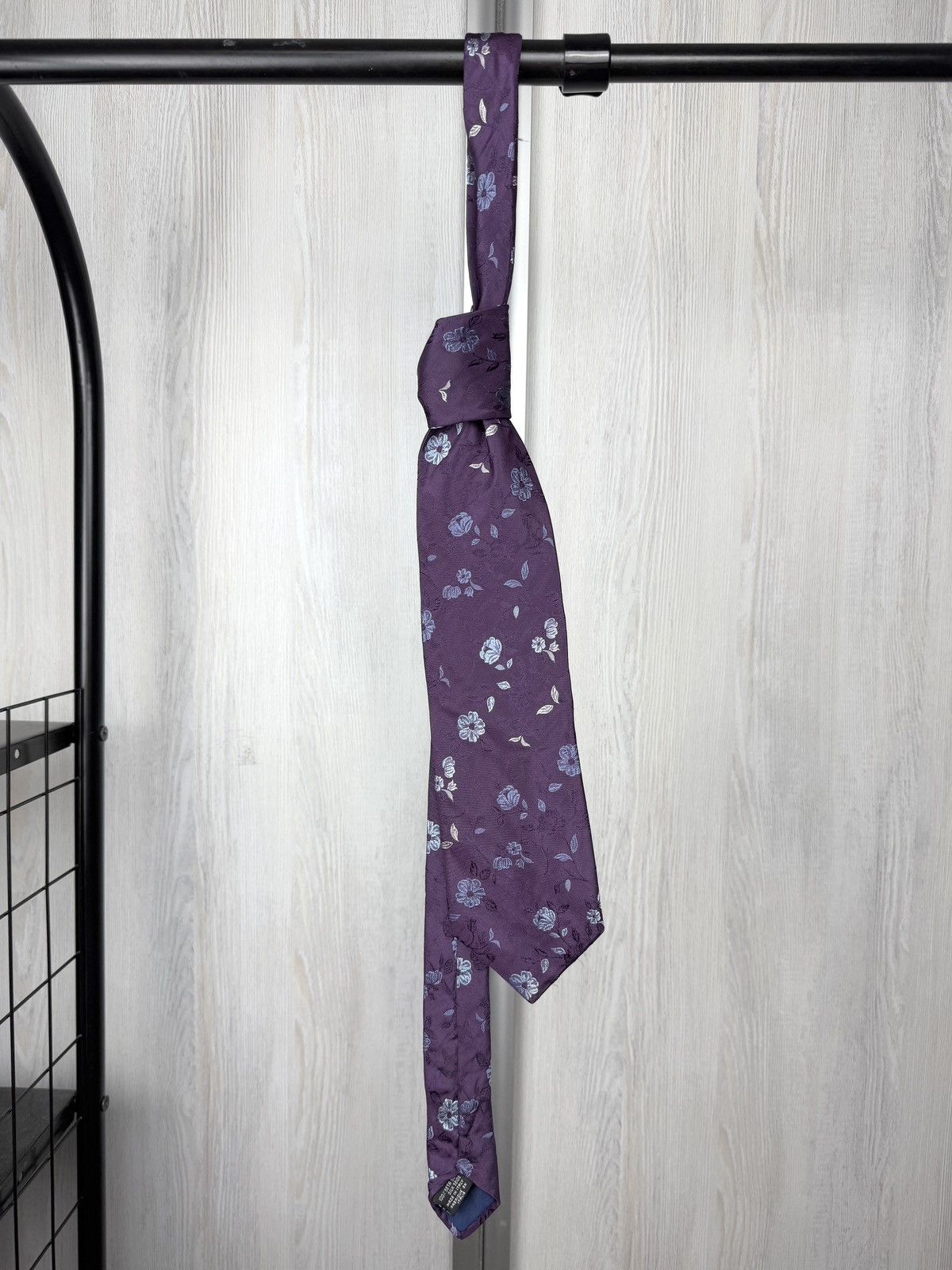 Kenzo Kenzo Homme purple floral flower silk tie Size ONE SIZE - 5 Thumbnail