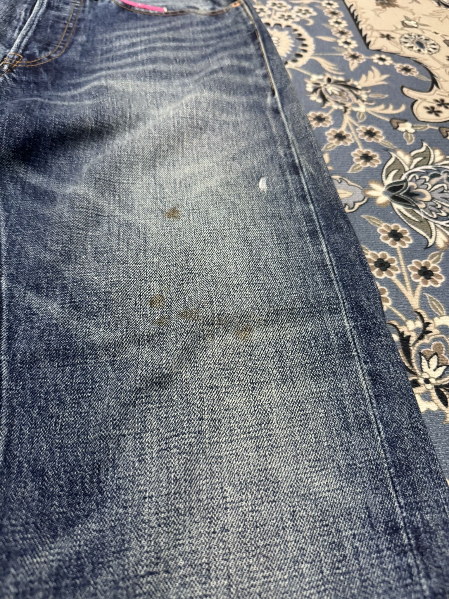 Goodhood × Japanese Brand × R.Newbold Japanese Brand Goodhood x R.Newbold Selvadge Painted Jeans Size US 31 - 5 Thumbnail