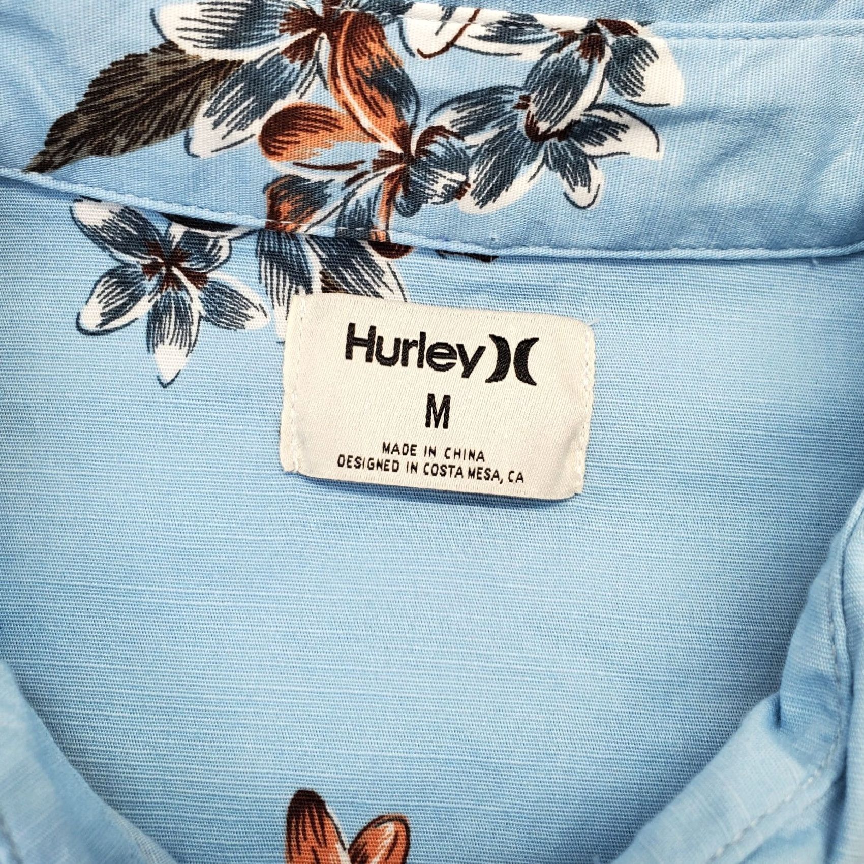 Hurley Hurley Shirt Mens M Blue Floral OAO Lido Stretch Classic Button Up HSP25MMVS01865 Size US M / EU 48-50 / 2 - 6 Thumbnail