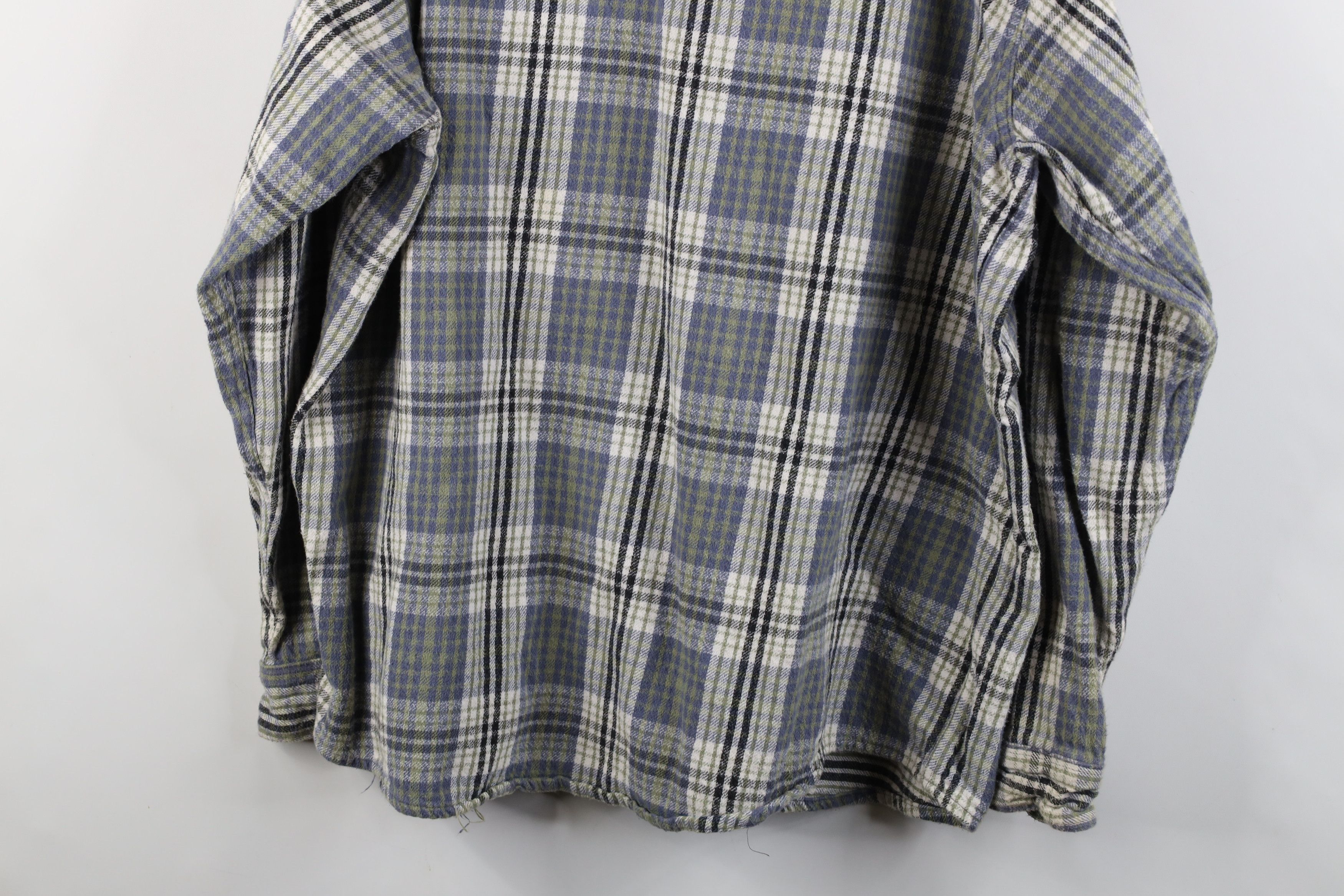 Vintage Vintage 90s Heavyweight Flannel Collared Button Shirt Plaid Size US XXL / EU 58 / 5 - 11 Thumbnail