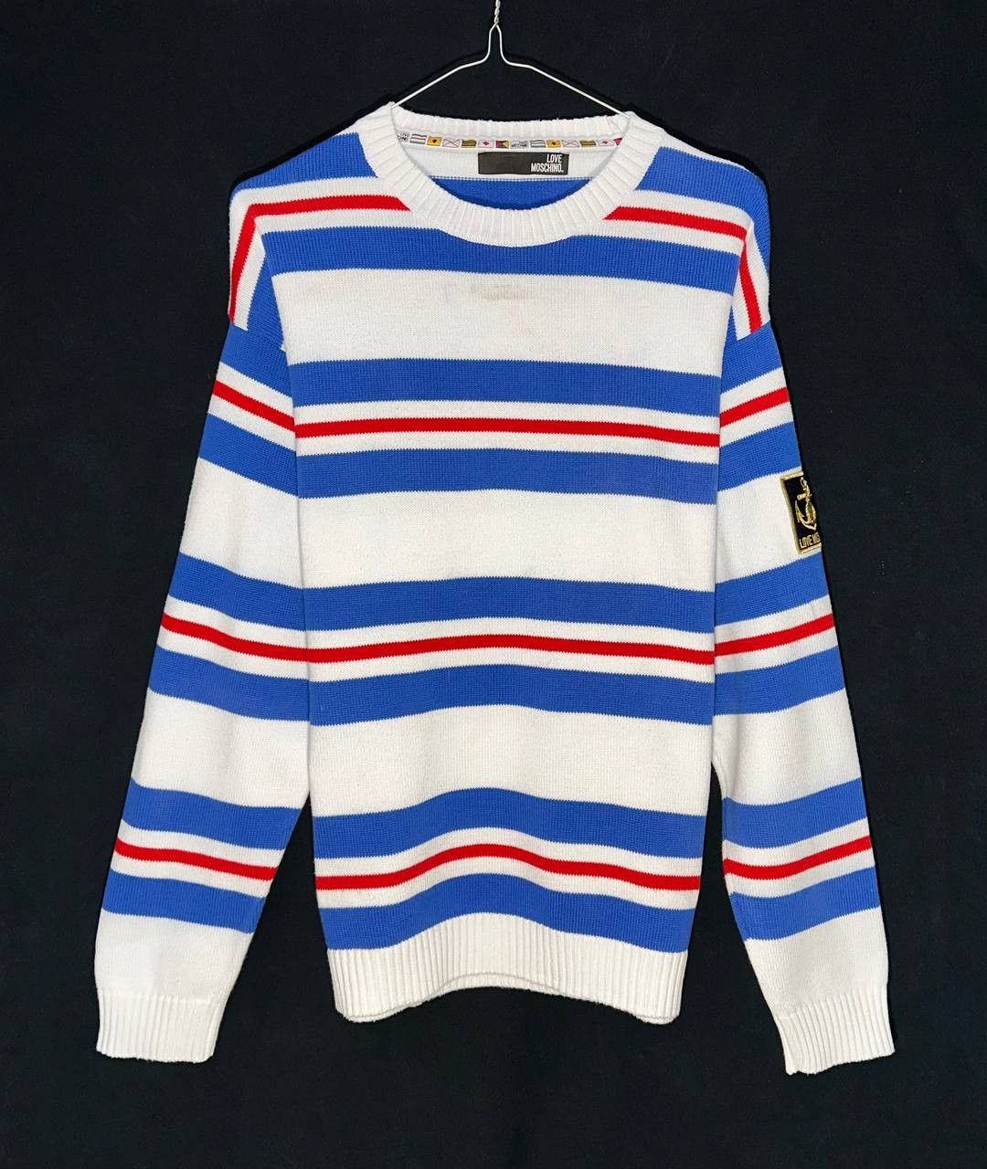 Love Moschino × Moschino Love Moschino Striped Sweater anchor embroidered Size L / US 10 / IT 46 - 1 Thumbnail