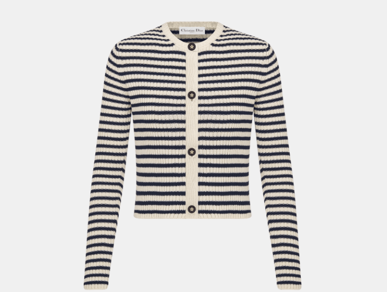 Dior o1w1db10925 444W15 Twinset Sweater in White/Navy Blue Size XS / US 0-2 / IT 36-38 - 6 Thumbnail