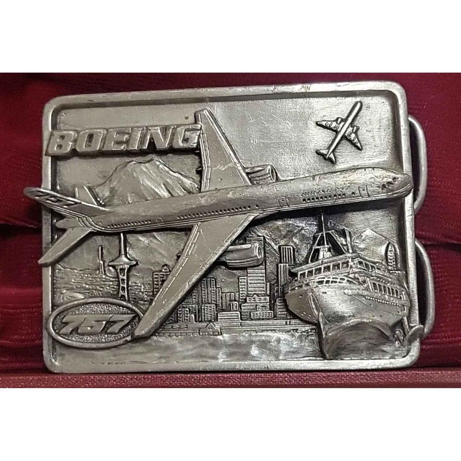 Vintage Vintage Siskiyou Boeing 757 Hydrofoil Pewter Belt Buckle 1982 Size ONE SIZE - 2 Thumbnail