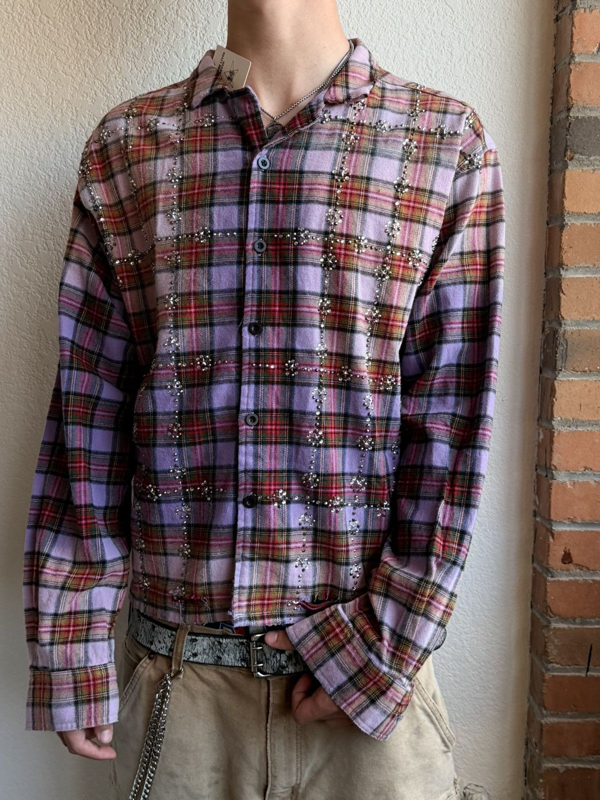 Vale Vale studded Plaid Flannel Size US S / EU 44-46 / 1 - 1 Thumbnail