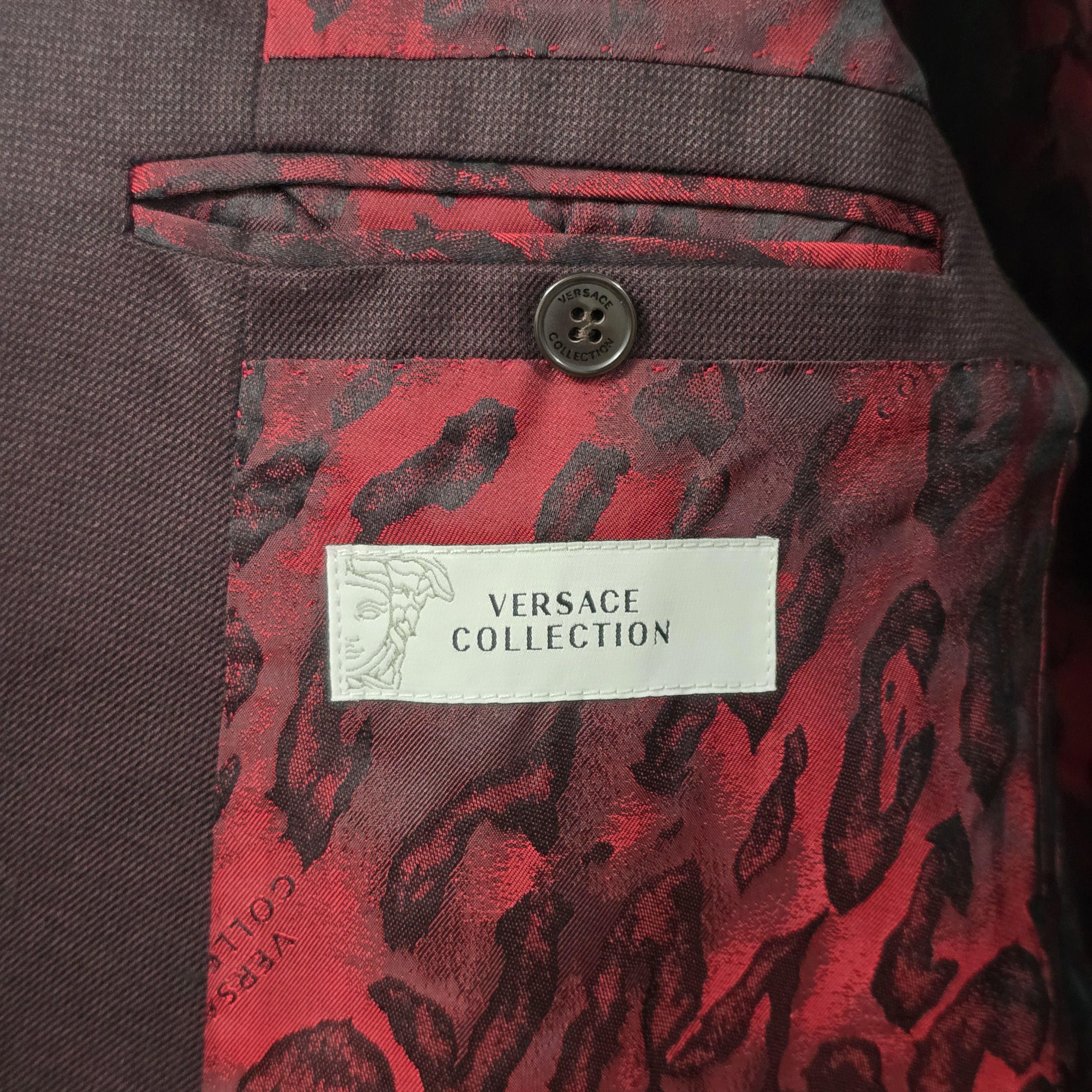 Versace Wool blend burgundy blazer Size 50R - 6 Thumbnail